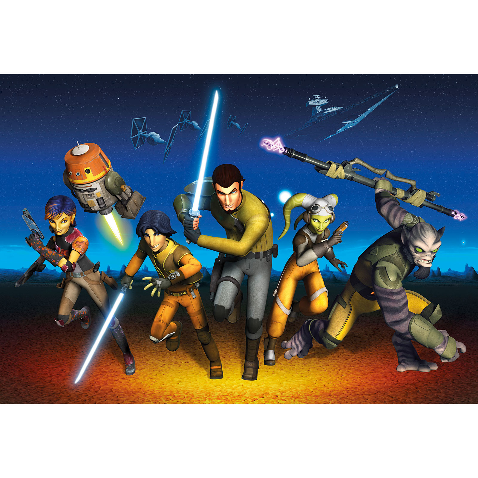 Papier-Fototapete STAR WARS REBELS RUN - bunt - 3,68 Meter