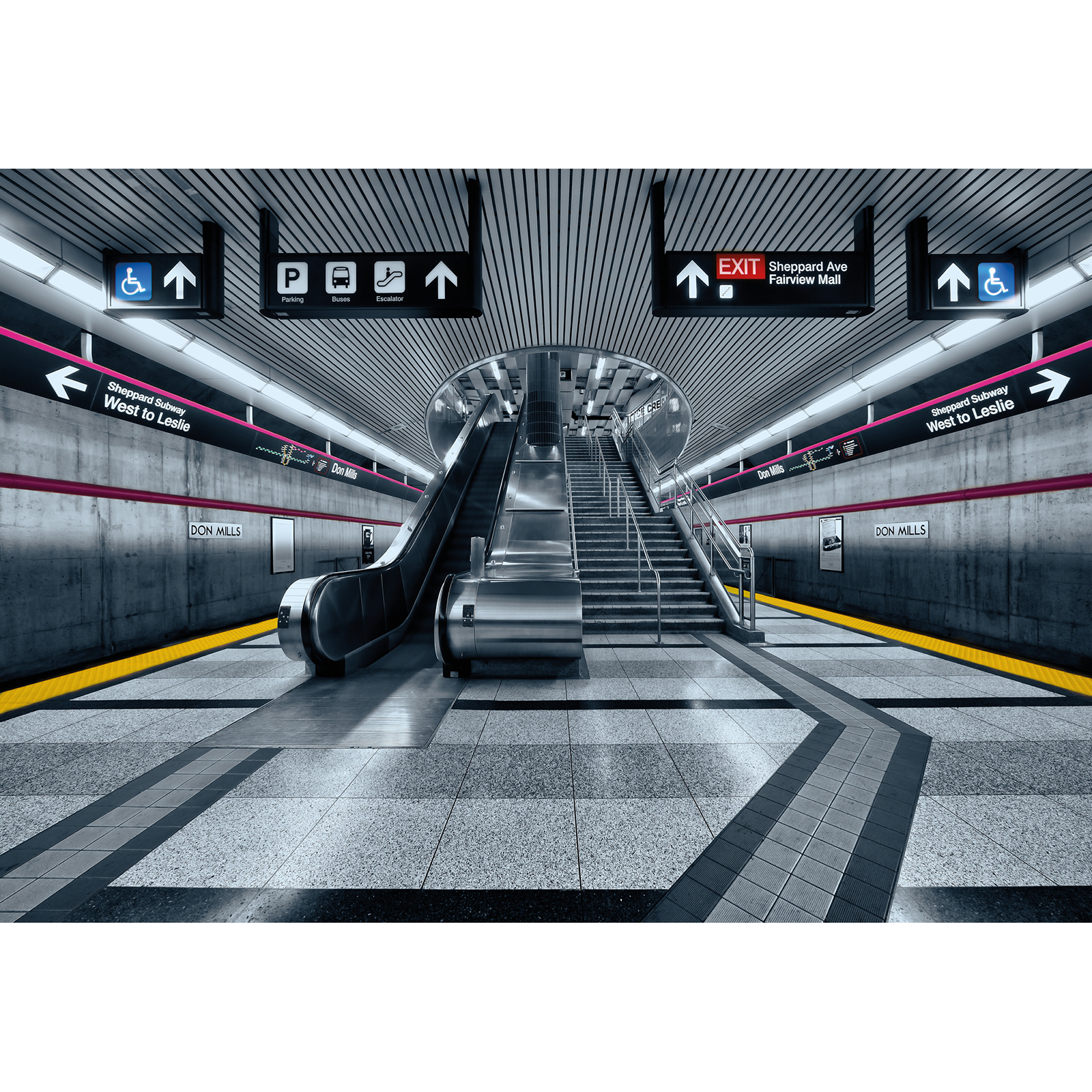Papier-Fototapete SUBWAY - bunt - 368x254 cm