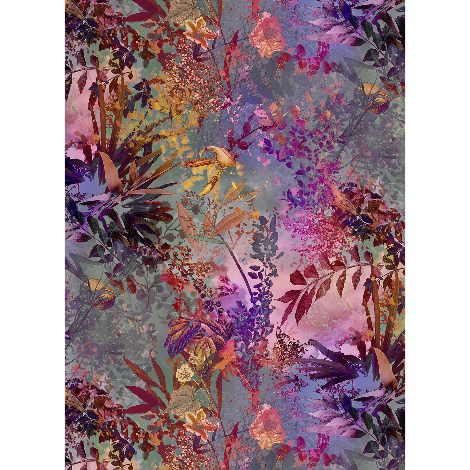 Papier-Fototapete WILD GARDEN - bunt - 184x254 cm