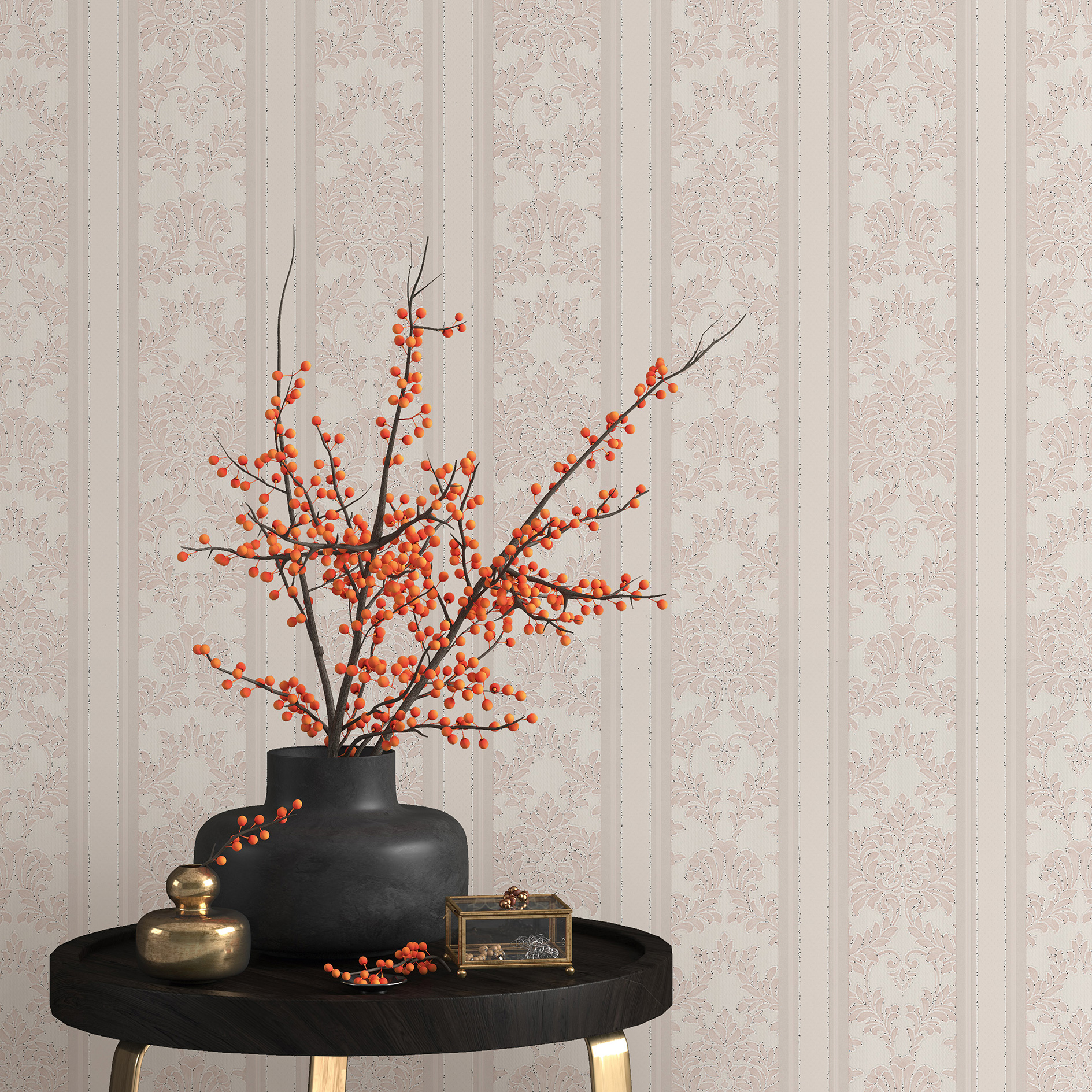 Papiertapete - beige - Ornamente - 10 Meter
