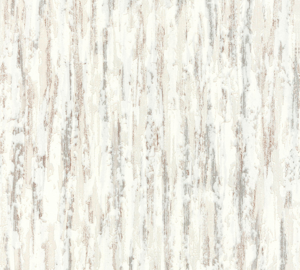 Papiertapete STRUKTURA 2 - weiß-silber-beige - 10 Meter