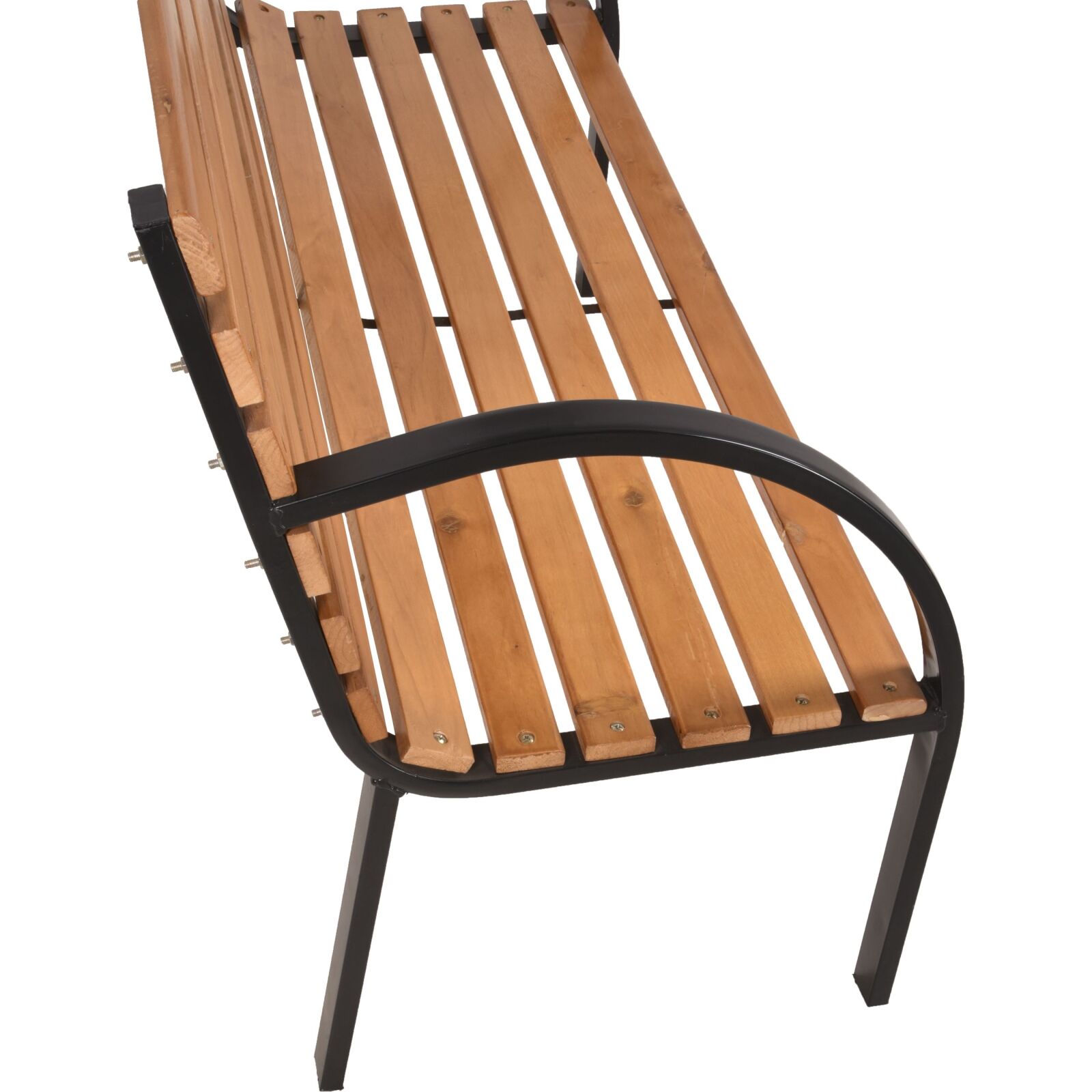 Parkbank BELLEVUE - naturbraun-schwarz - 2-Sitzer