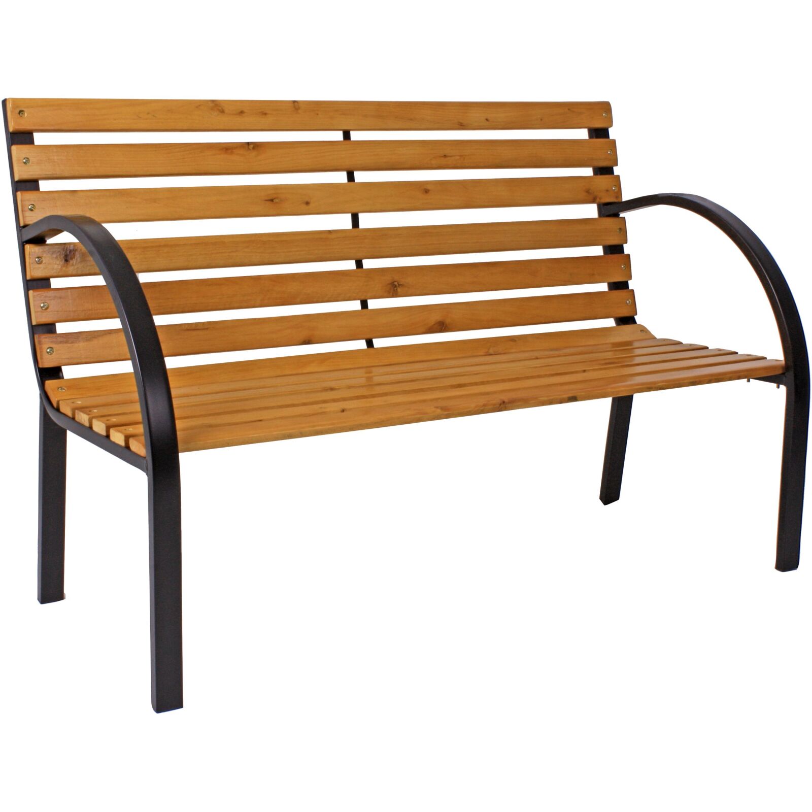 Parkbank BELLEVUE - naturbraun-schwarz - 2-Sitzzer