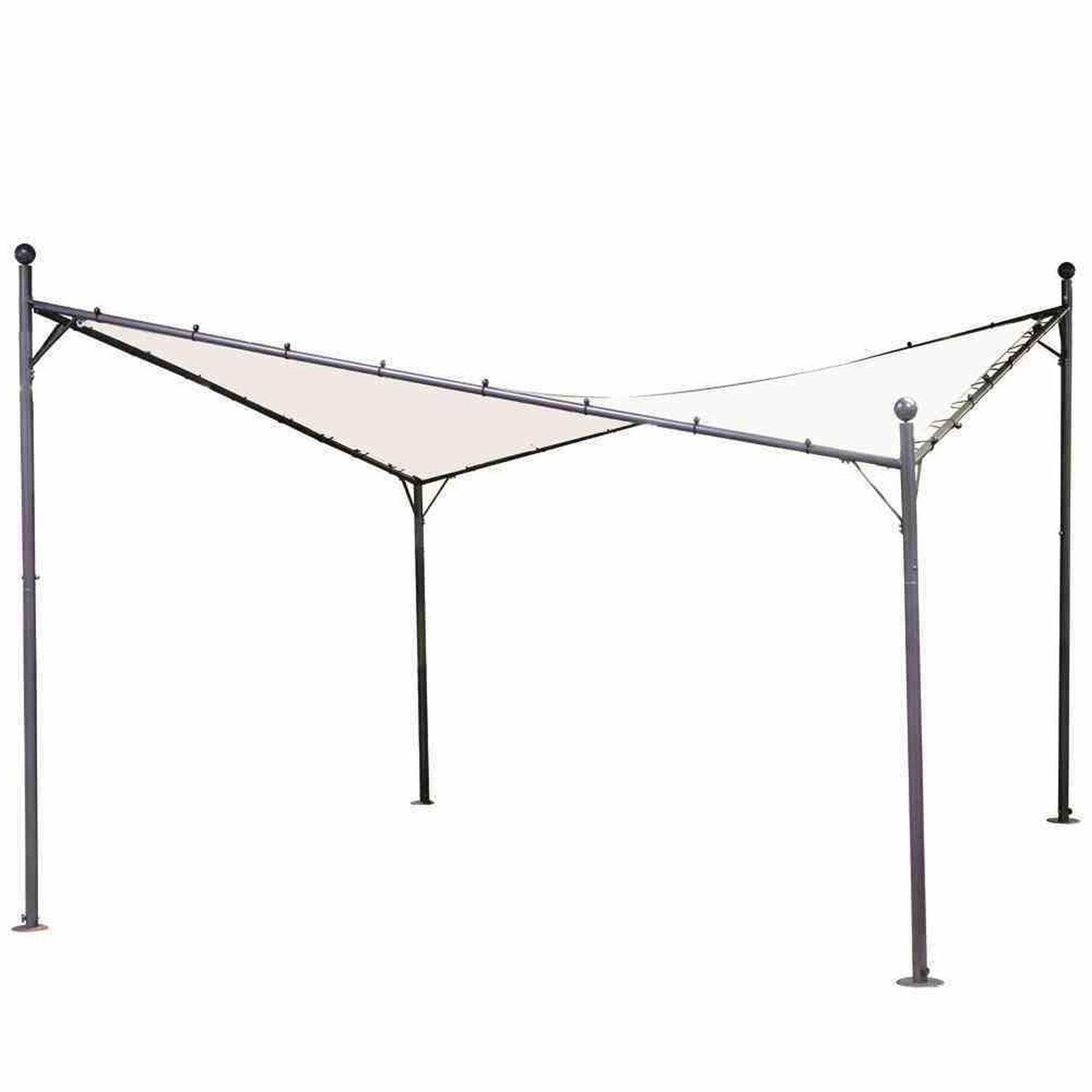 Pavillon BERLINO - grau-weiß - 4x4 Meter