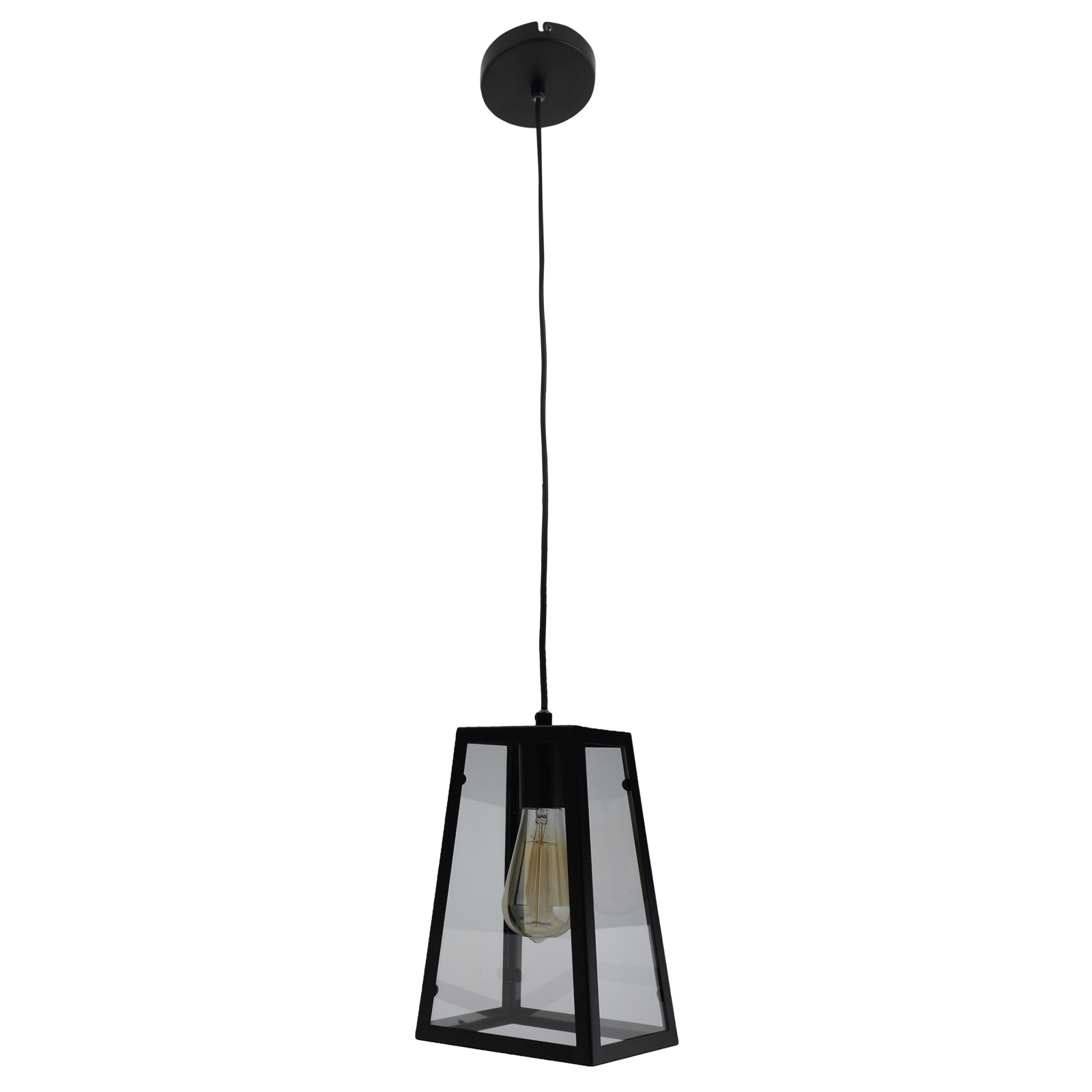 Pendelleuchte ALEX - schwarz - Glas - 150 cm