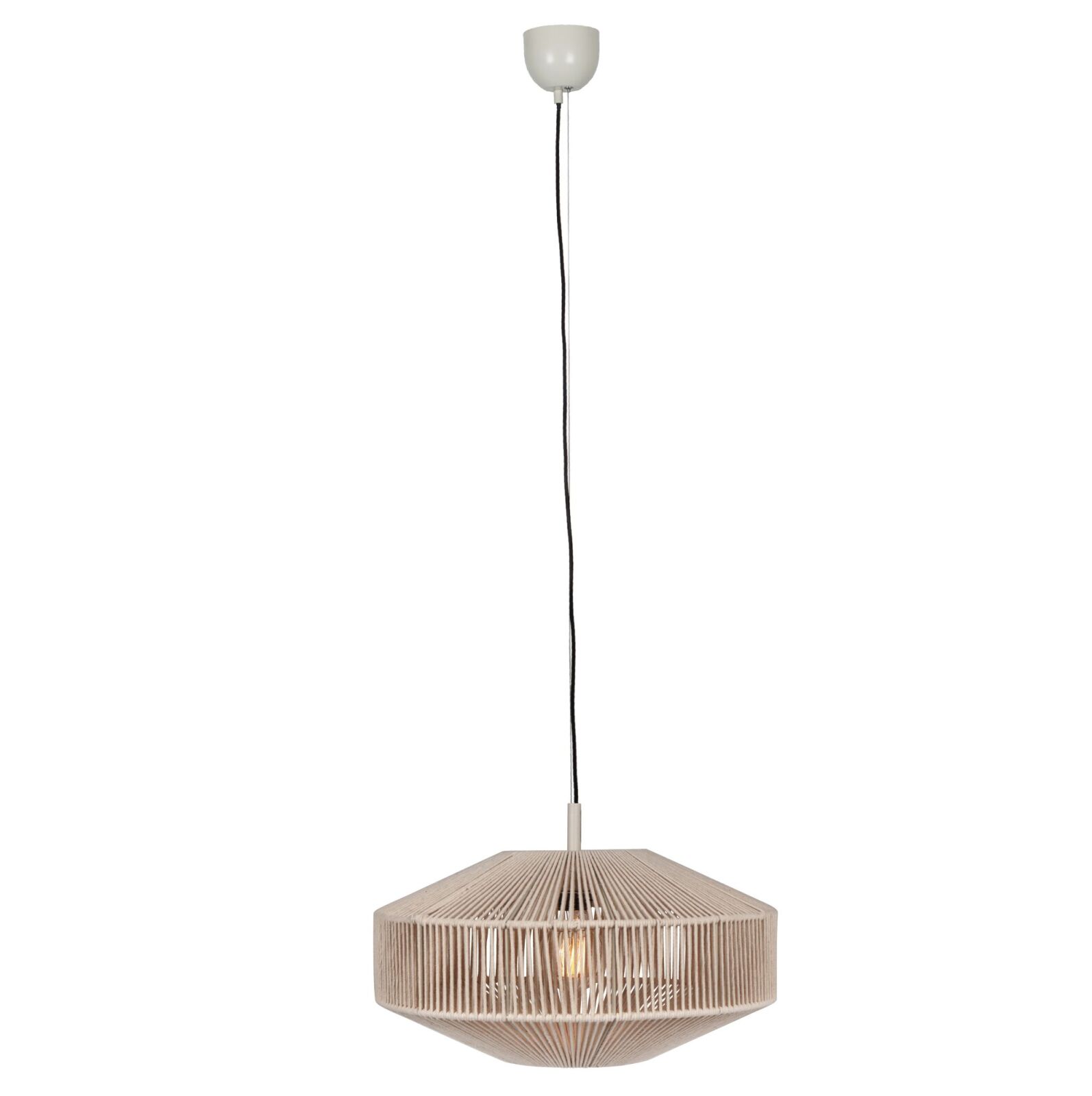 Pendelleuchte - beige - gedrehte Baumwoll-Seile - Ø 46 cm