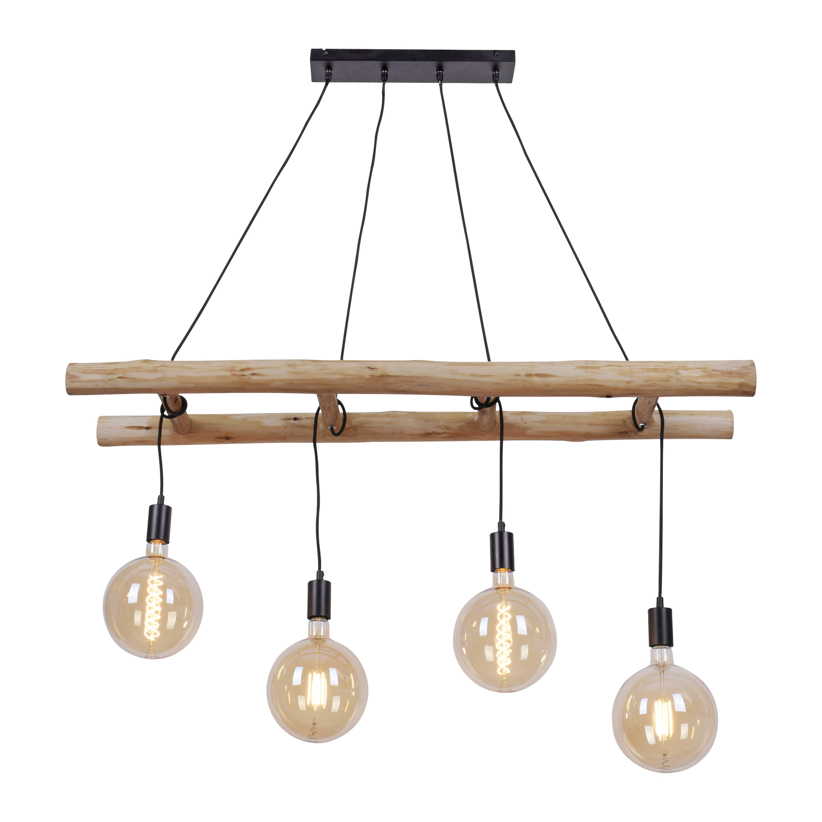 Pendelleuchte - beige-schwarz - 120 cm