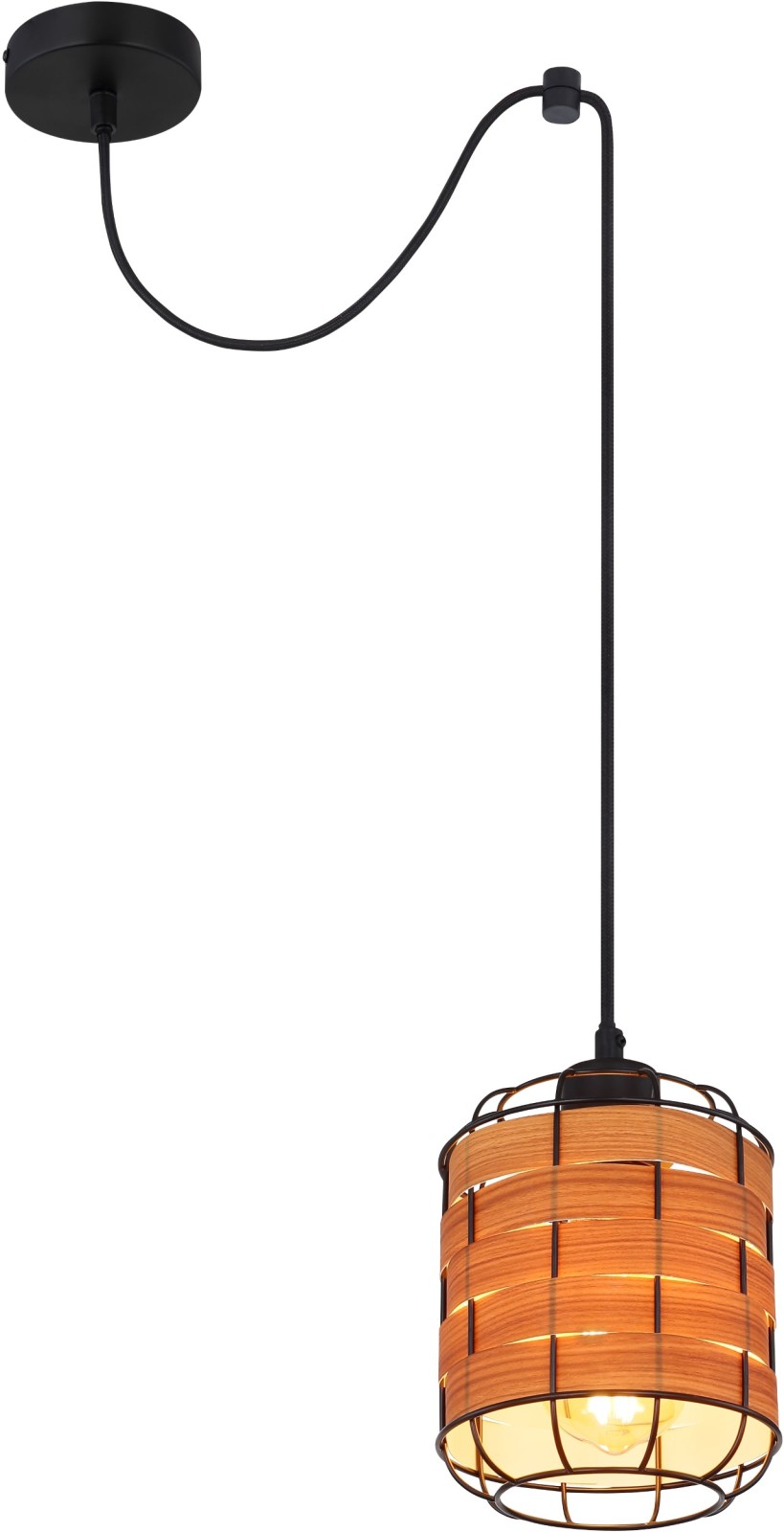 Pendelleuchte - braun - schwarz matt - 1-flammig