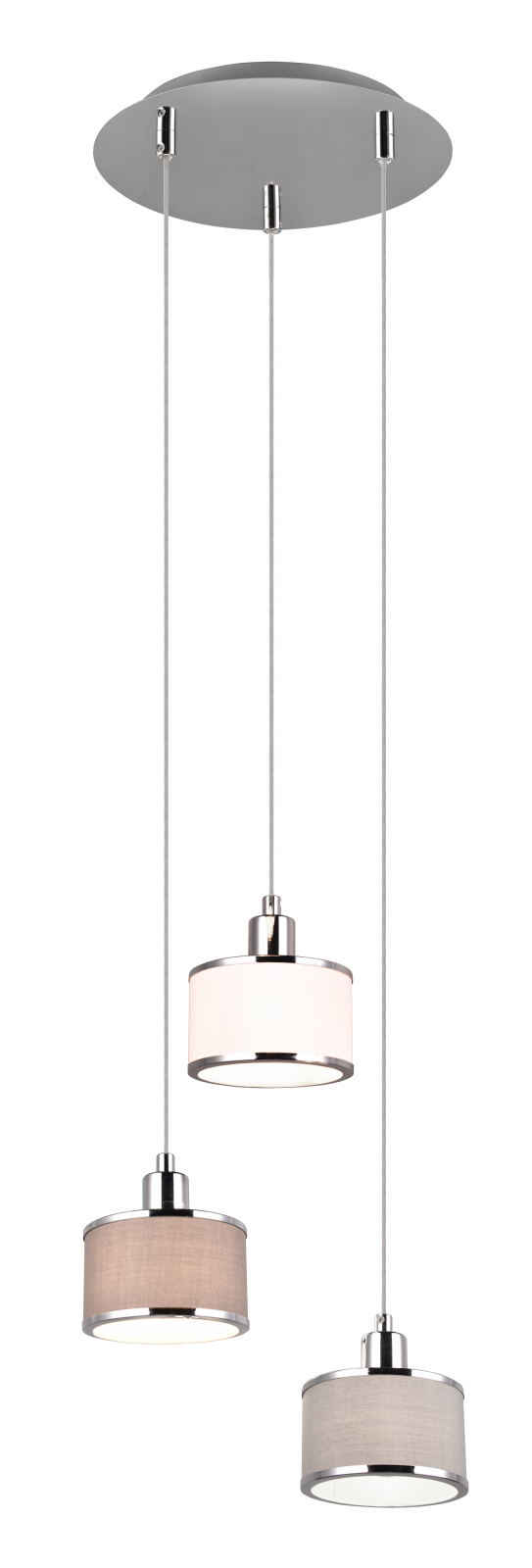 Pendelleuchte - chromfarben-mehrfarbig - 3-flammig - Ø 29 cm