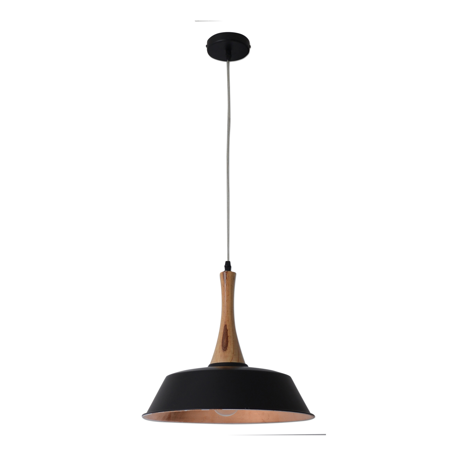 Pendelleuchte CULUM - schwarz - Holz - Ø 36 cm