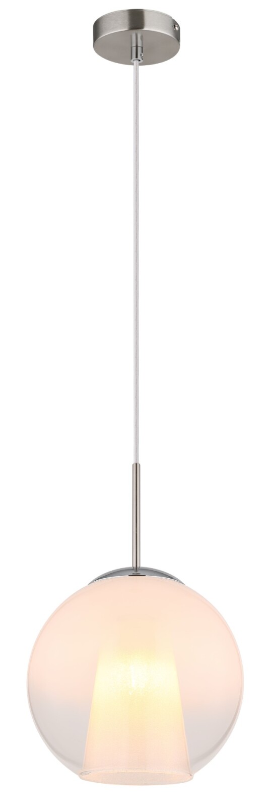 Pendelleuchte - Nickel matt - opale Glaskugeln - Ø 25 cm