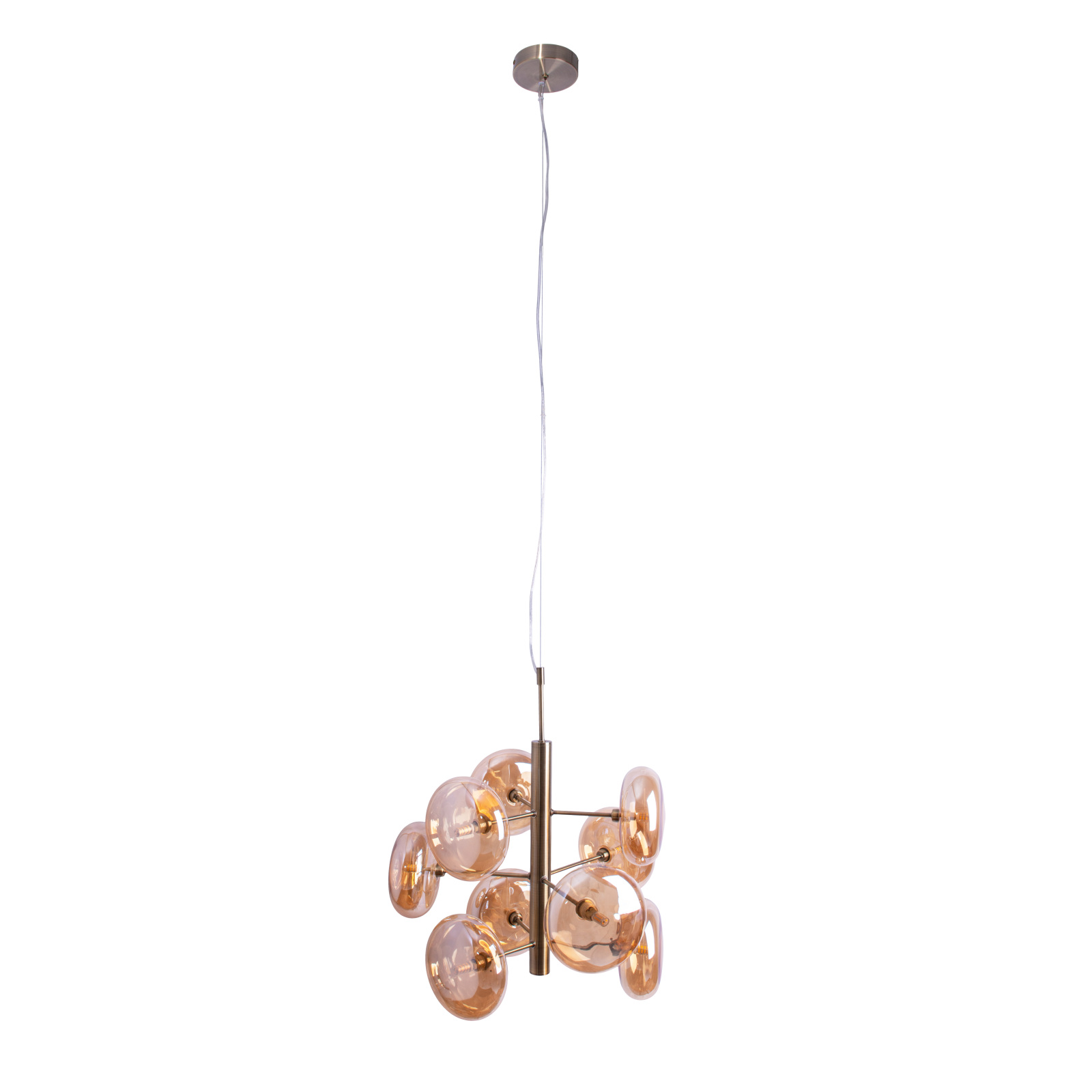 Pendelleuchte ORION - messing-amber - Ø 53 cm
