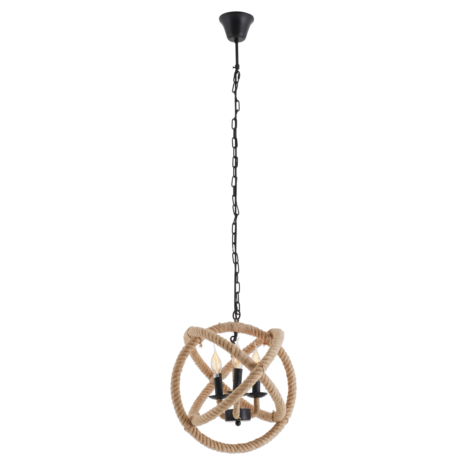 Pendelleuchte REGIA - beige-schwarz - Ø 43 cm