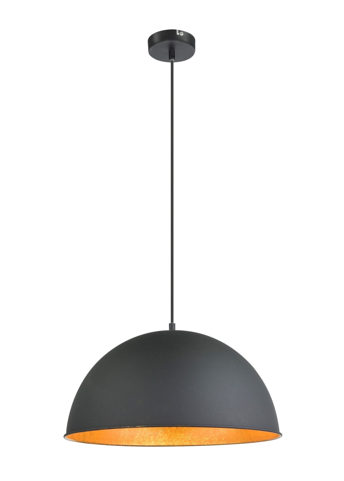 Pendelleuchte - schwarz-Blattgold - 120 cm hoch