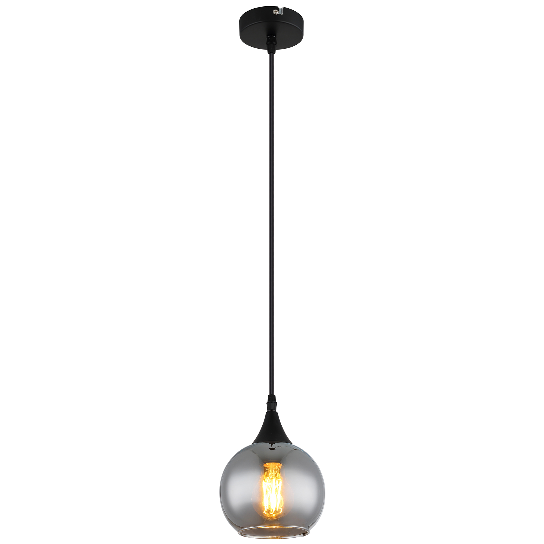 Pendelleuchte - schwarz - einflammig - Ø 15 cm