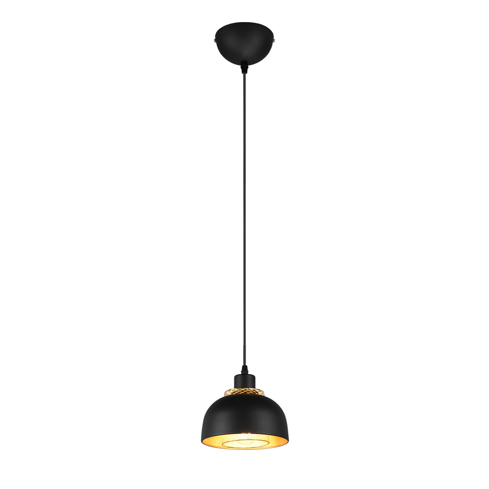 Pendelleuchte - schwarz-gold - Industrial Style - 18 cm