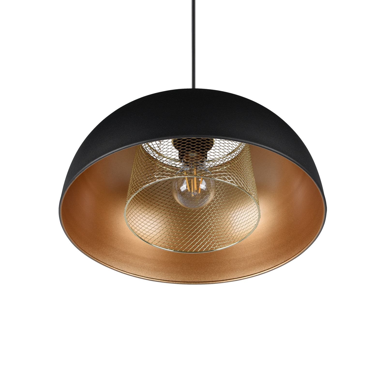 Pendelleuchte - schwarz-gold - Industrial Style - 35 cm