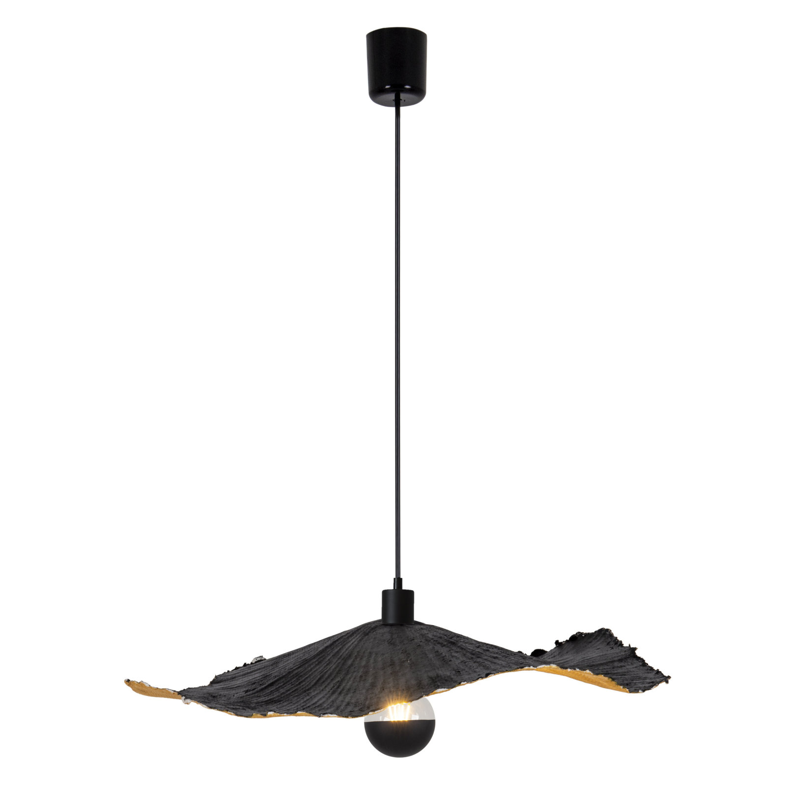 Pendelleuchte - schwarz-goldfarben - Ø 56 cm