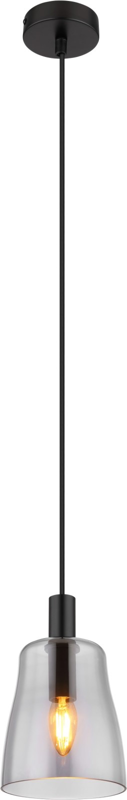 Pendelleuchte - schwarz matt - höhenverstellbar - 14,5 cm