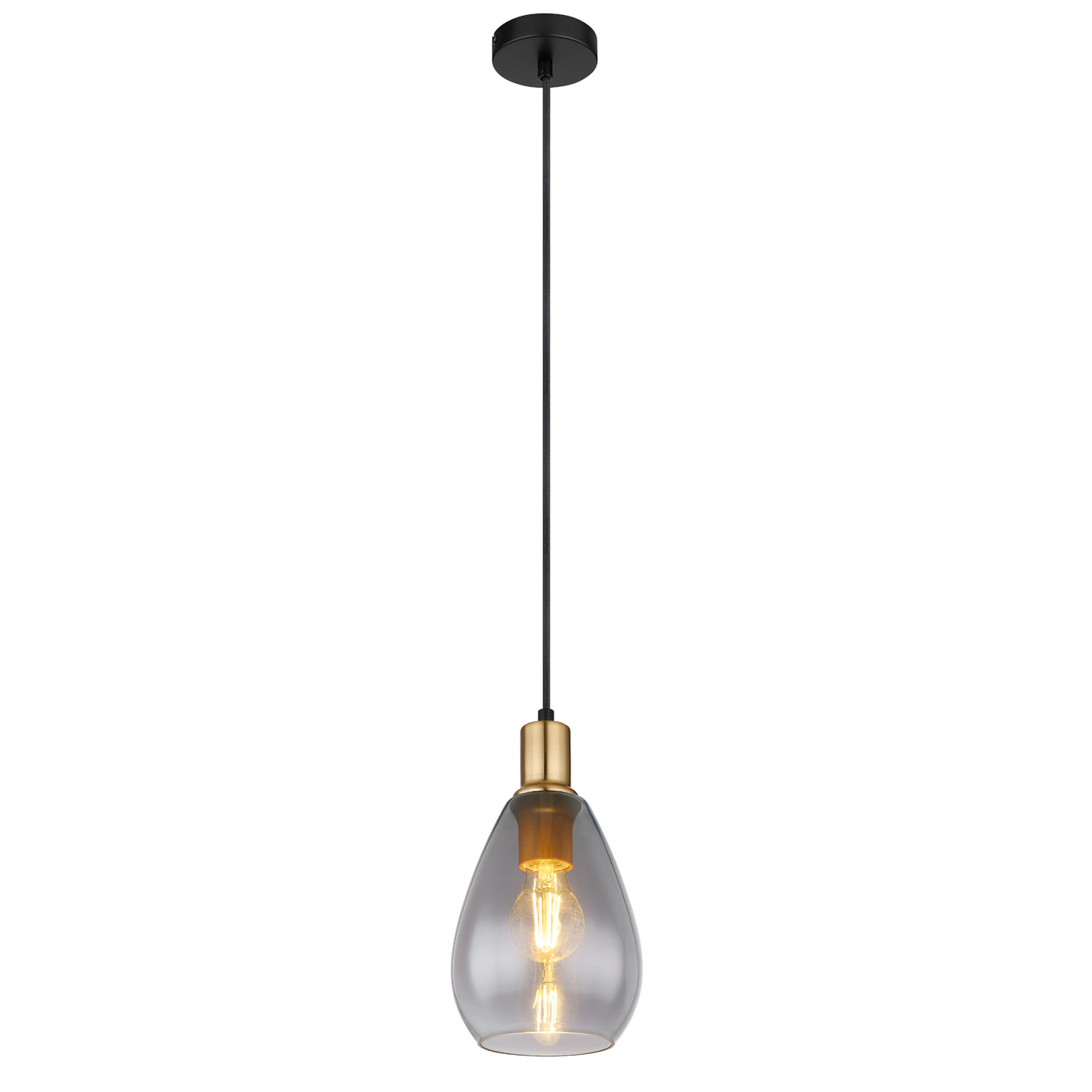 BRILLIANT Matrix Pendelleuchte – 34 Cm Durchmesser, Schwarz Antik, Mit Holz & Metall | Kette Kürzbar, Für E27 Leuchtmittel