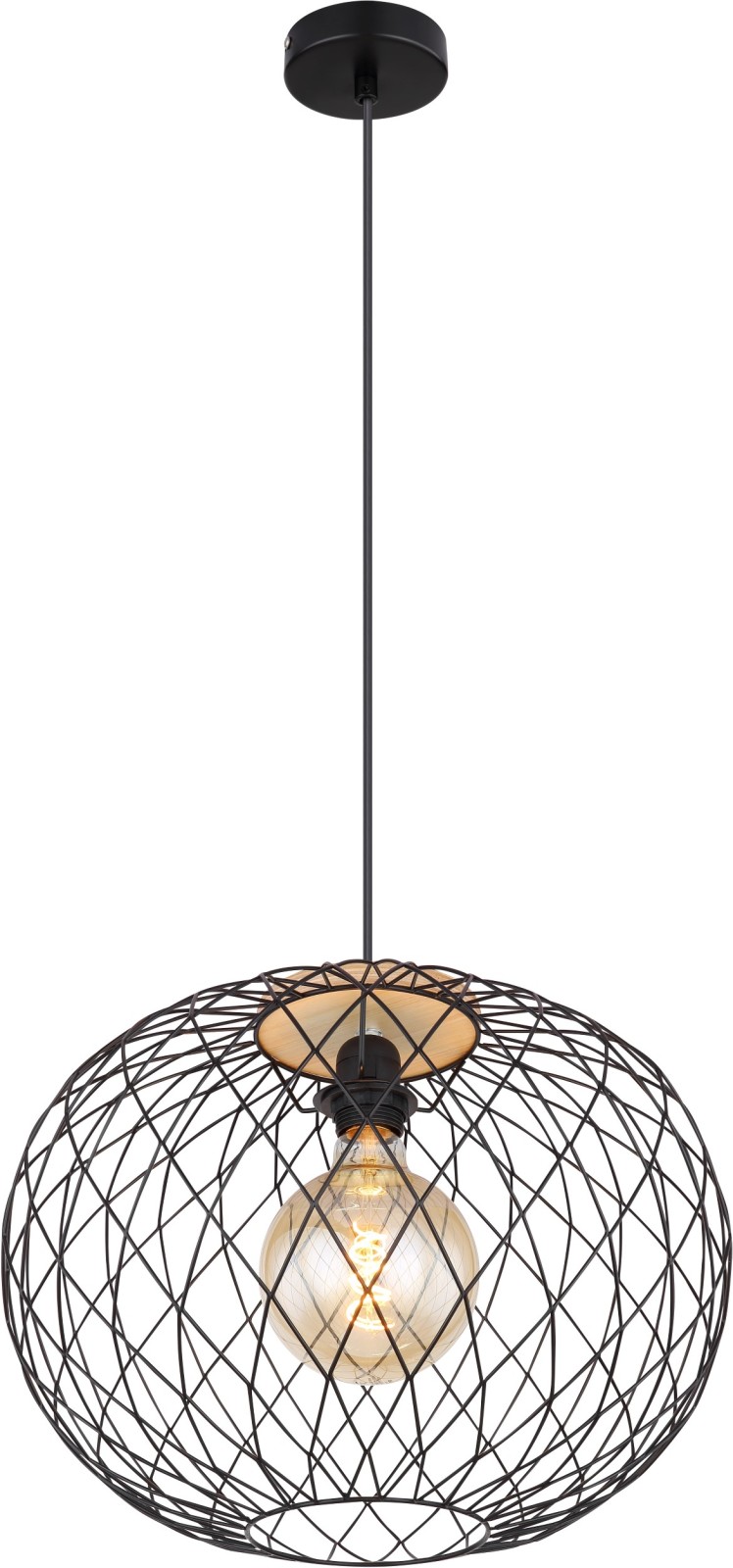 Pendelleuchte - schwarz matt - Metall - 40 cm