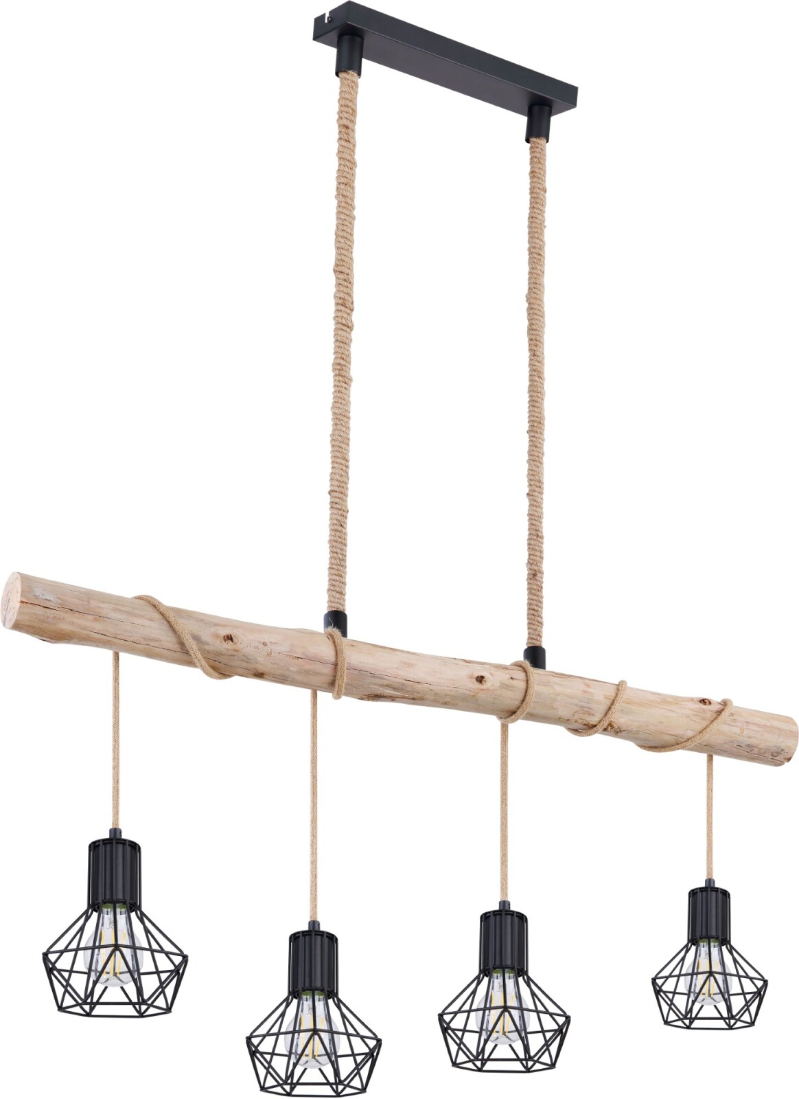 EGLO 93904 Pendelleuchte Schwarz – Metall/Glas, Für Max. 7W LED, 110 Cm Pendellänge