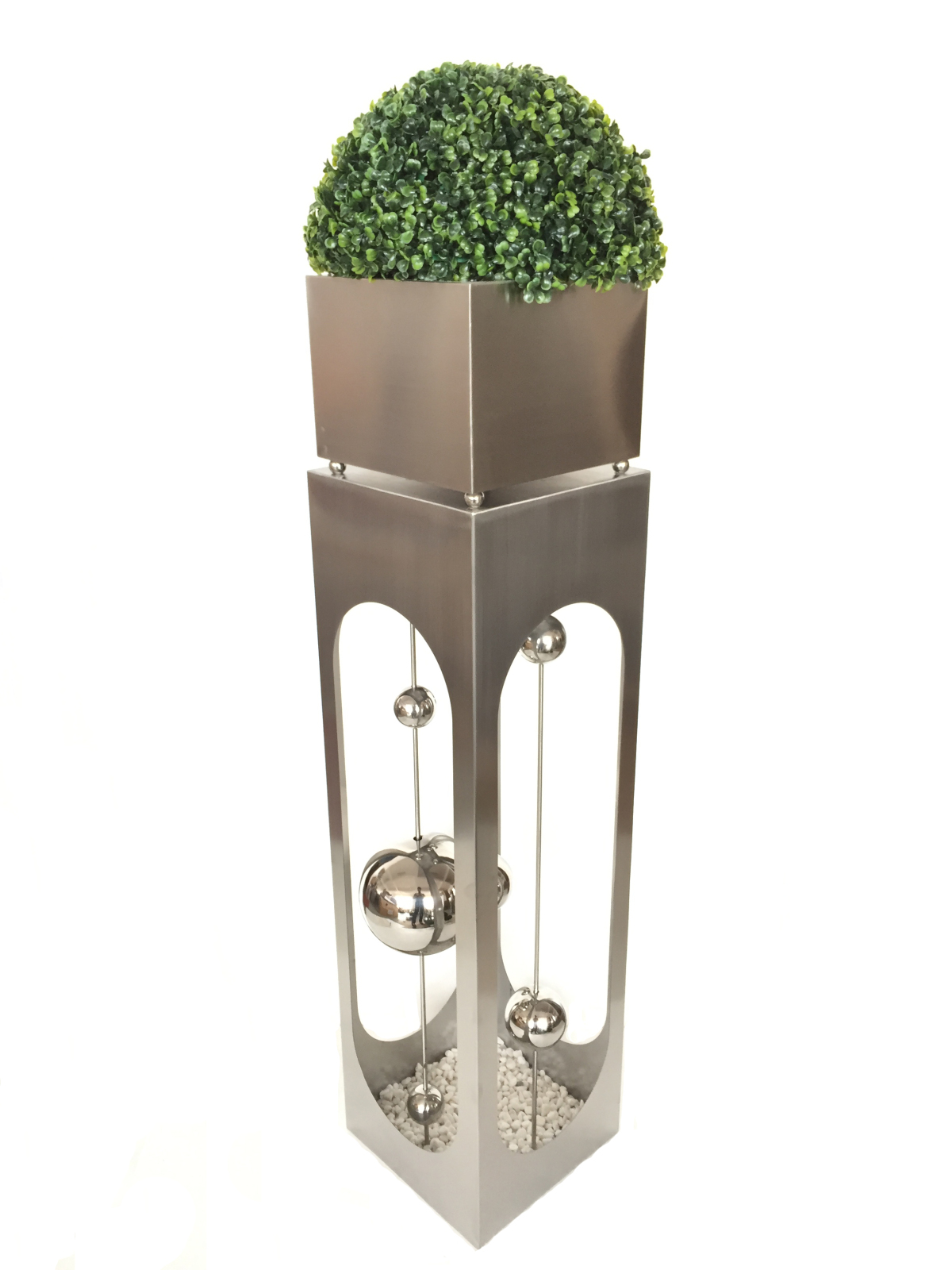 Pflanzsäule PATIO - silber - Edelstahl - 110 cm hoch