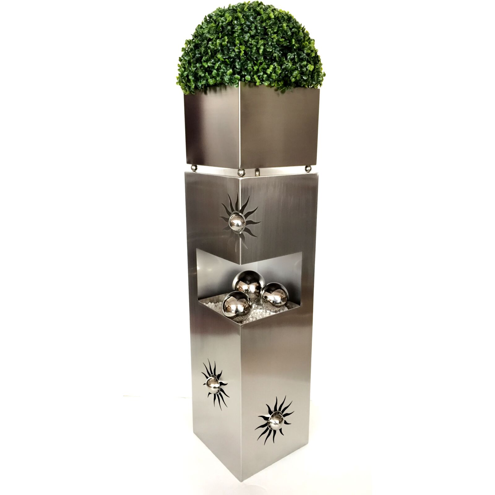 Pflanzsäule SONNE - silber - 100 cm