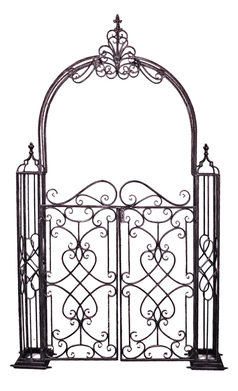 Pforte mit Rosenbogen TOWADA - schwarz - 245 cm hoch