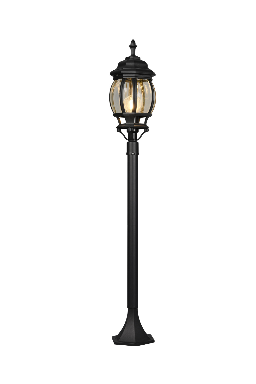 Pfosten - Laterne - schwarz matt - 100 cm hoch