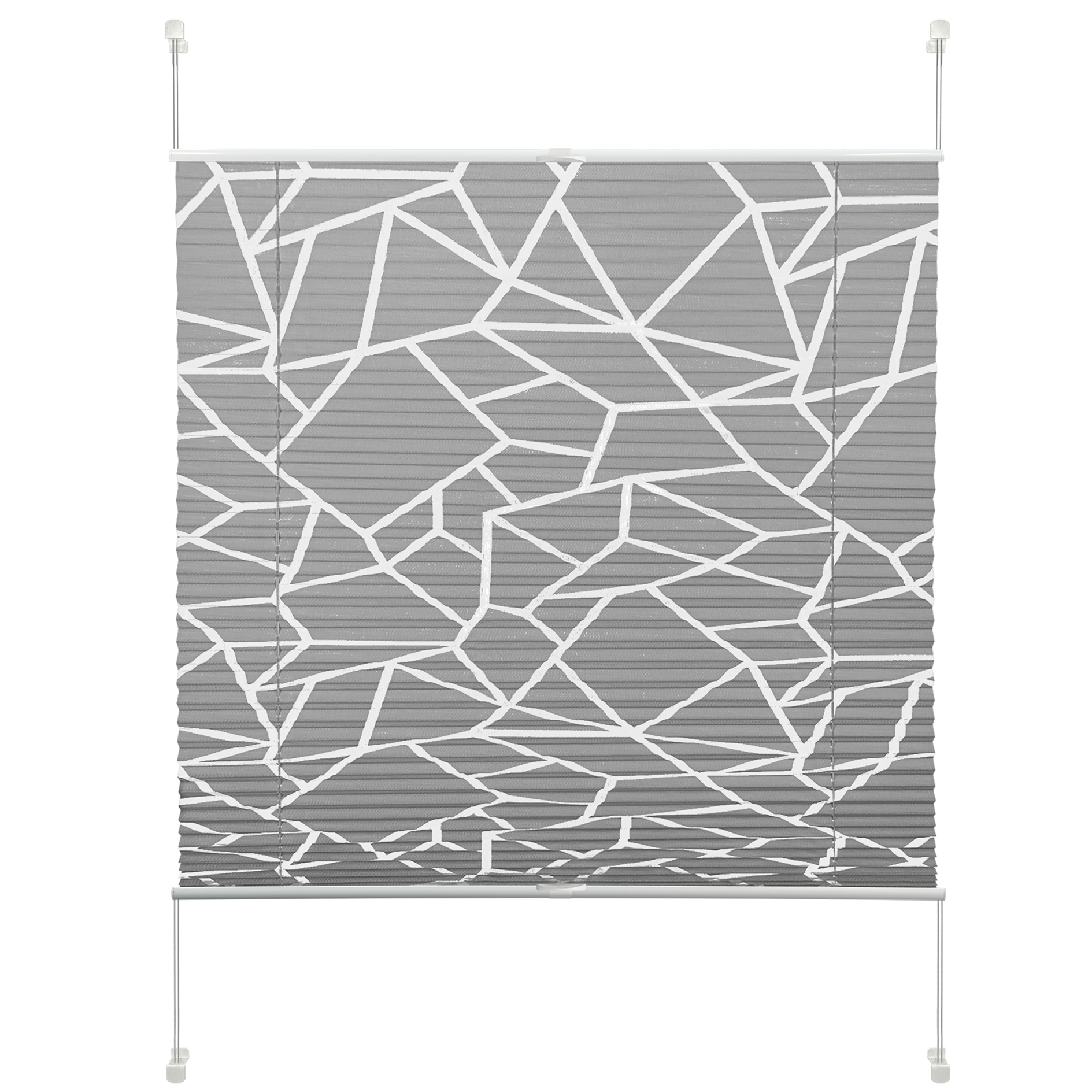 Plissee - dunkelgrau - grafisch - 90x130 cm