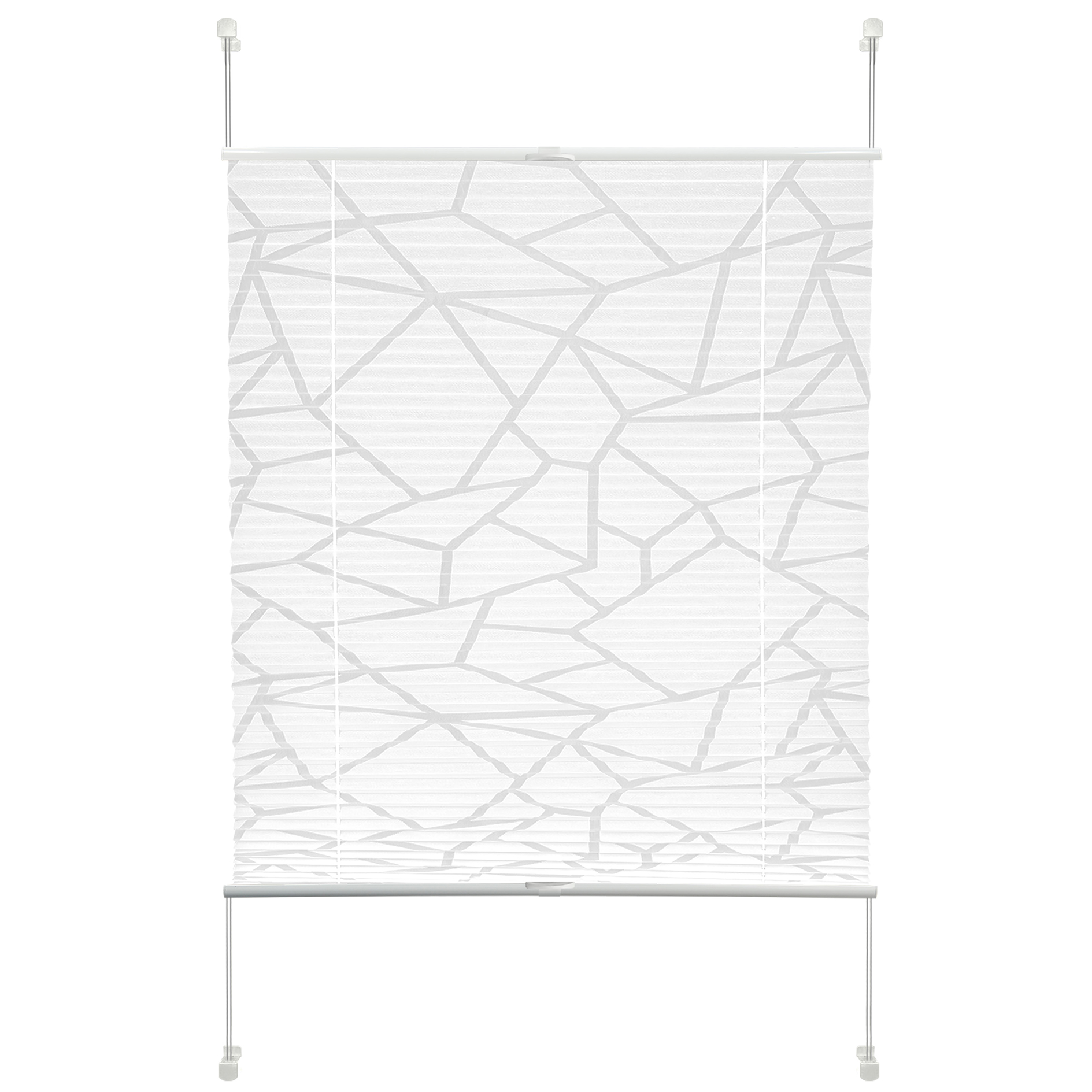Plissee - weiß - grafisch - 75x130 cm