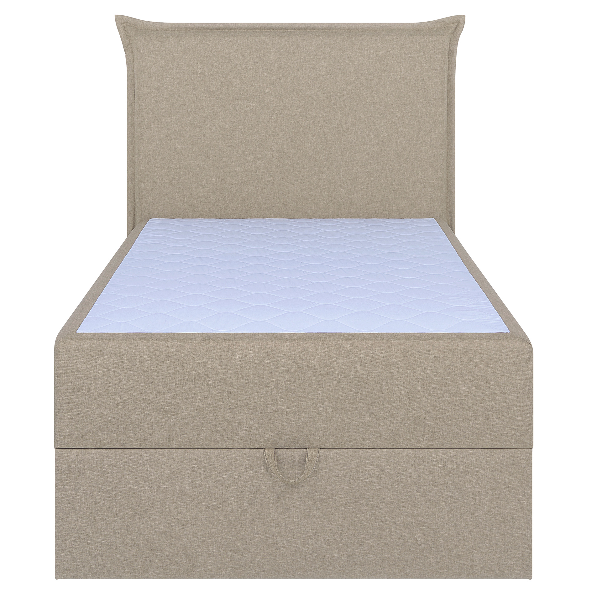 Polsterbett - beige - mit Bettkasten - H3 - 100x200 cm