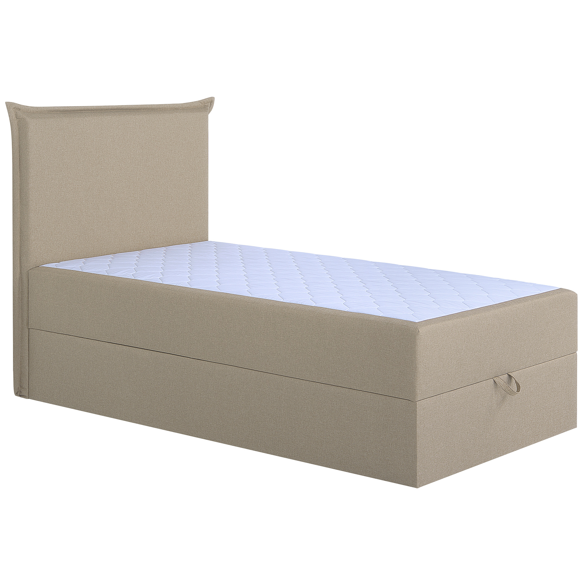 Polsterbett - beige - mit Bettkasten - H3 - 100x200 cm