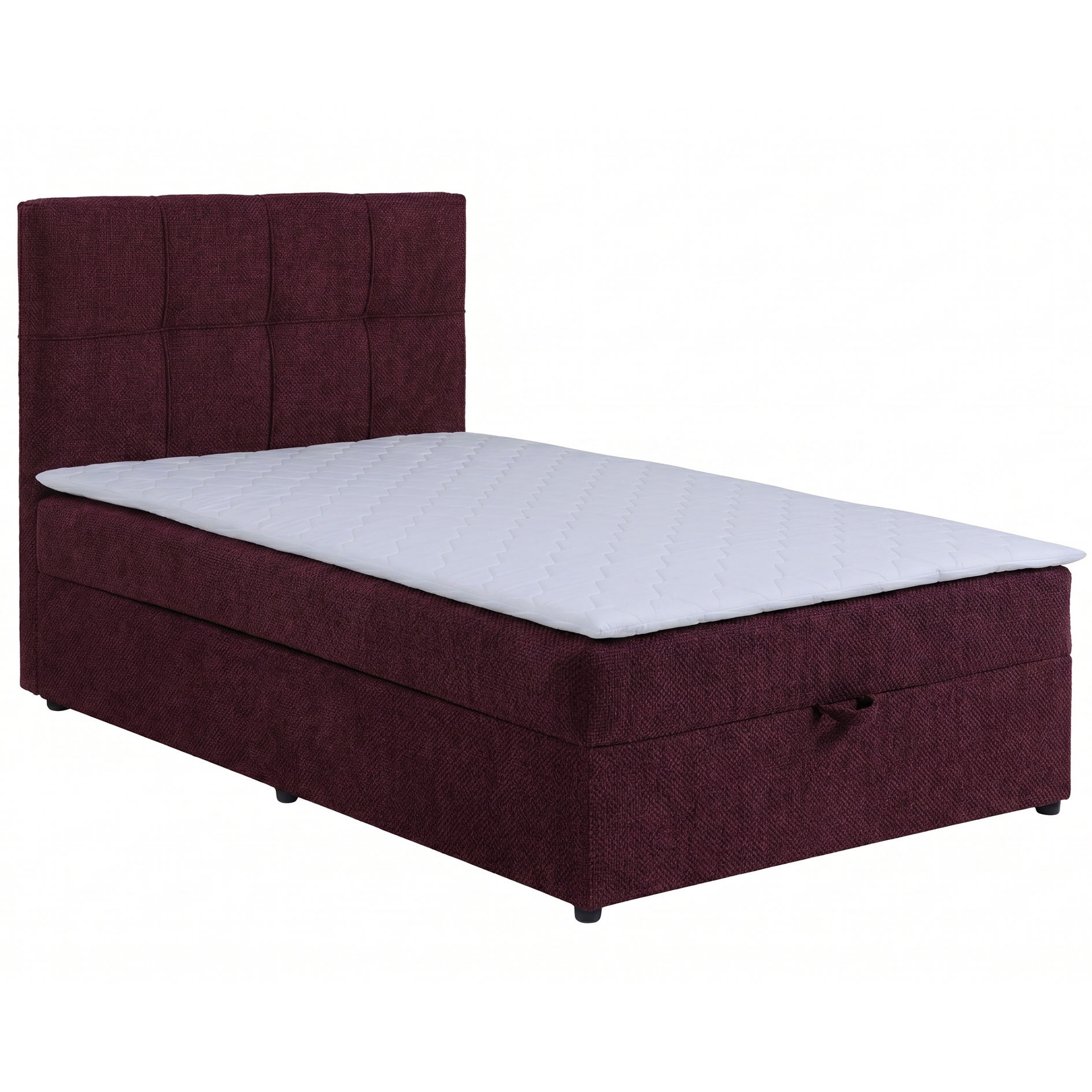 Polsterbett - chianti red - H3 - Topper - Bettkasten - 100x200 cm