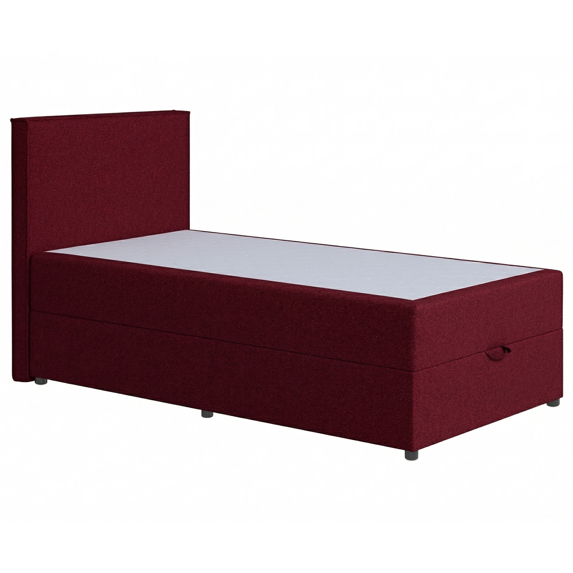 Polsterbett - red - H3 - mit Staukasten - 100x200 cm