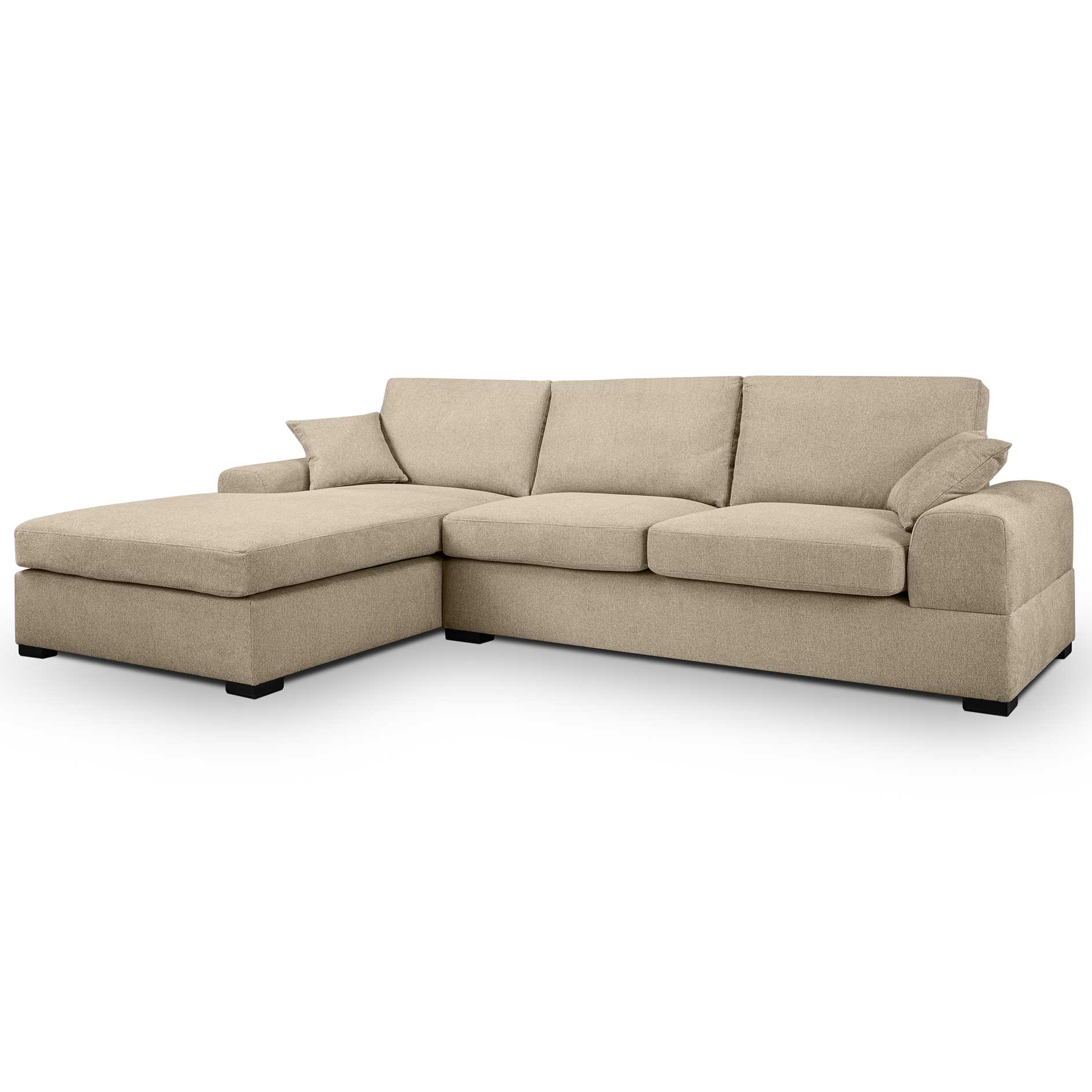 Polsterecke VEDA - beige - Strukturstoff - Recamiere links
