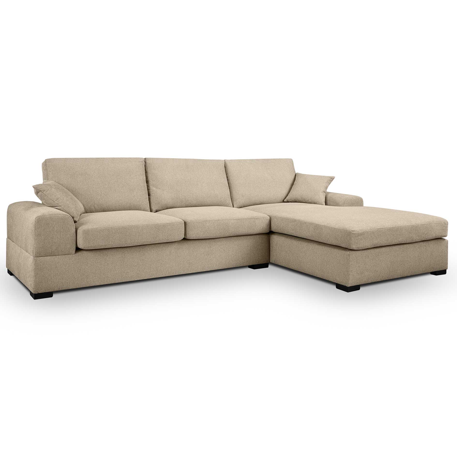 Polsterecke VEDA - beige - Strukturstoff - Recamiere rechts