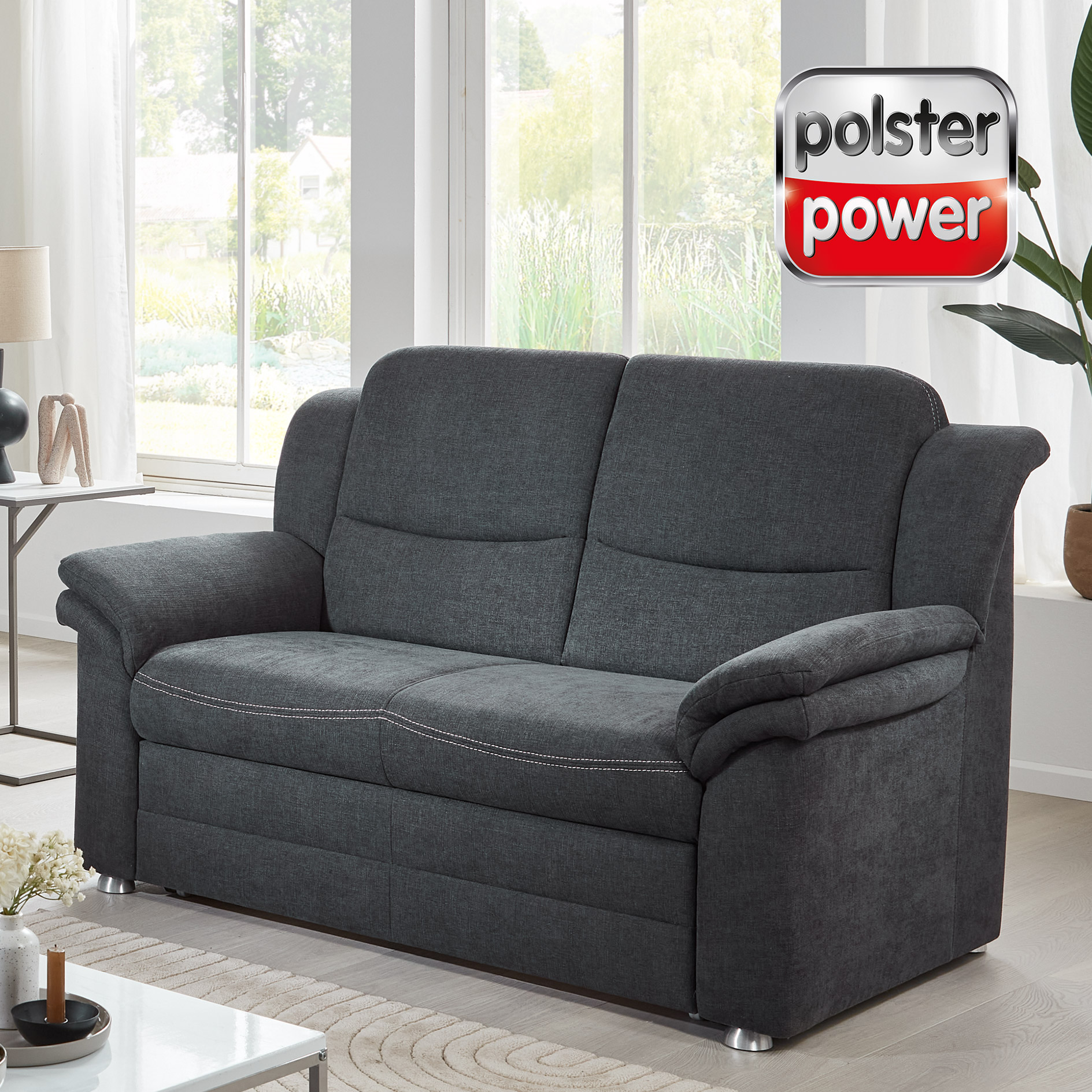 polsterpower 2-Sitzer - anthrazit - Basismodell