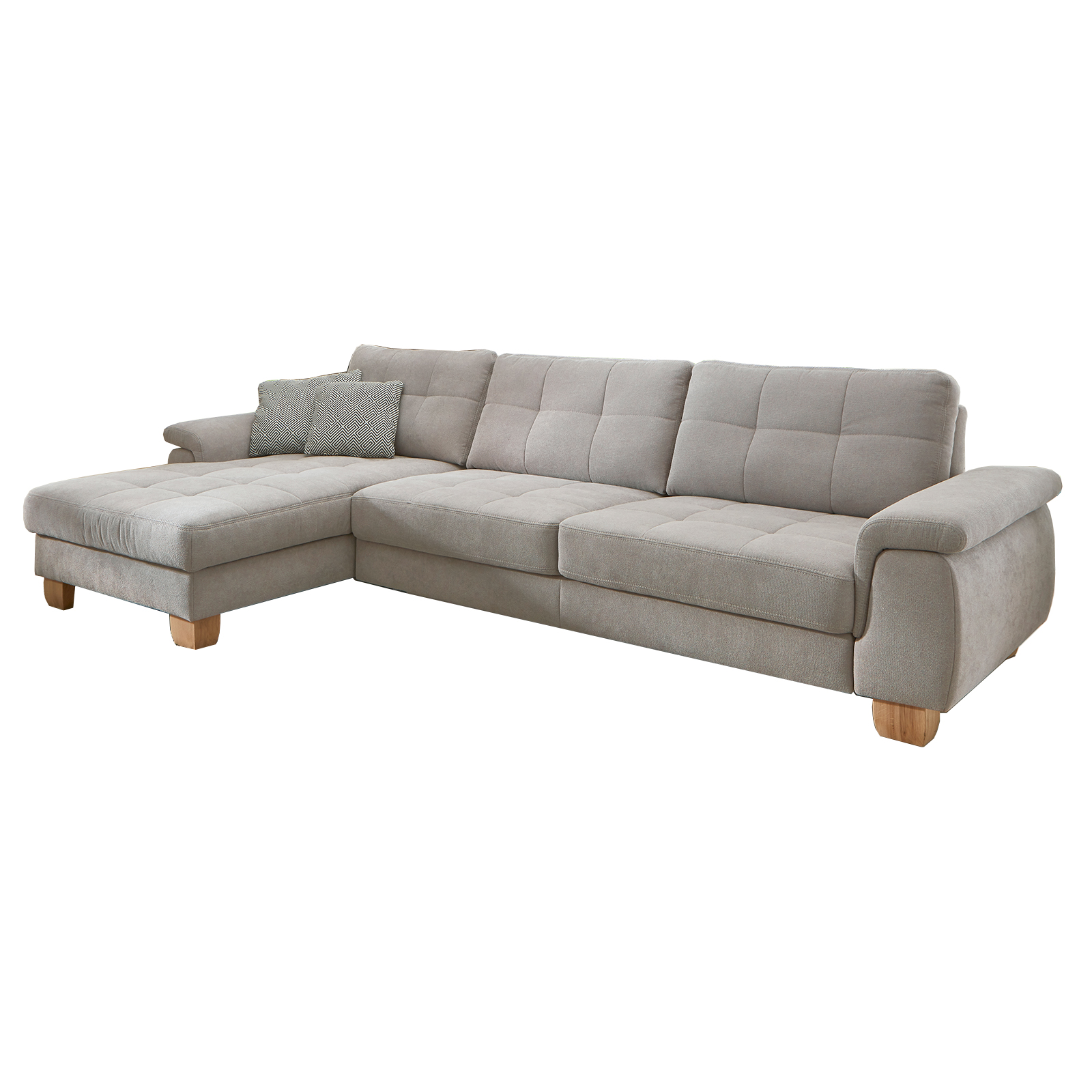 polsterpower Ecksofa - alu - mit Funktionen - Canape links