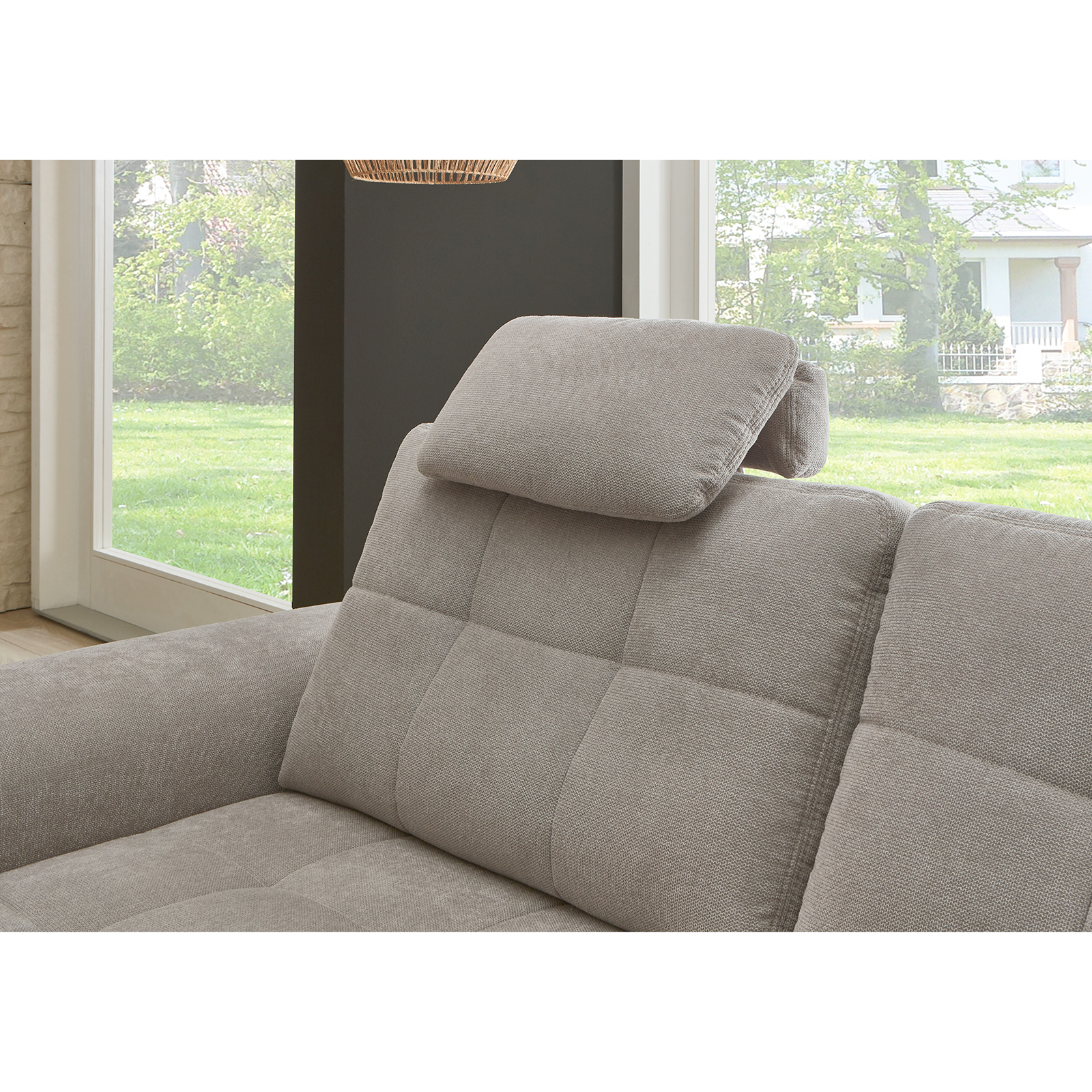 polsterpower Ecksofa - alu - mit Funktionen - Canape links