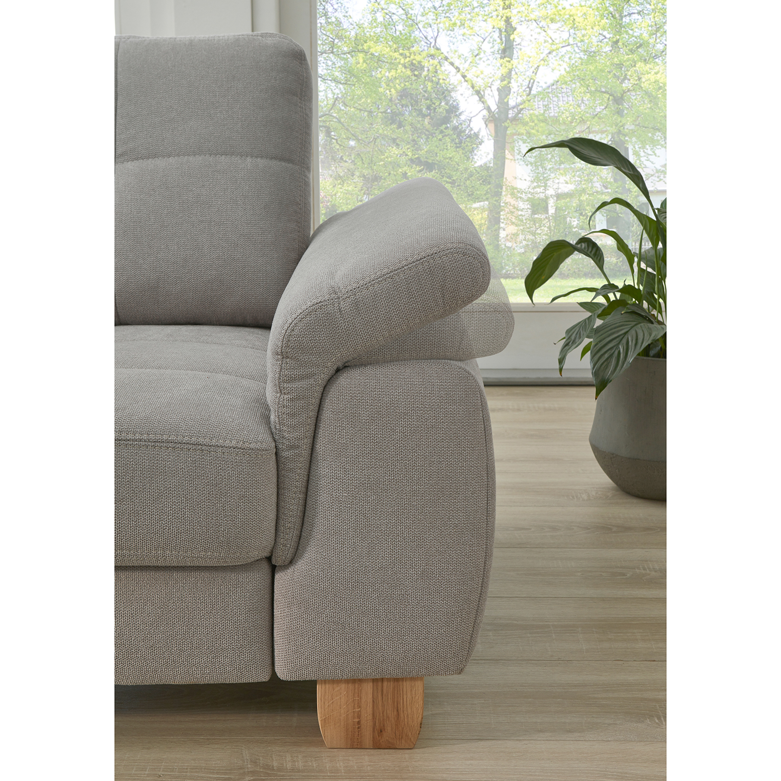 polsterpower Ecksofa - alu - mit Funktionen - Canape links