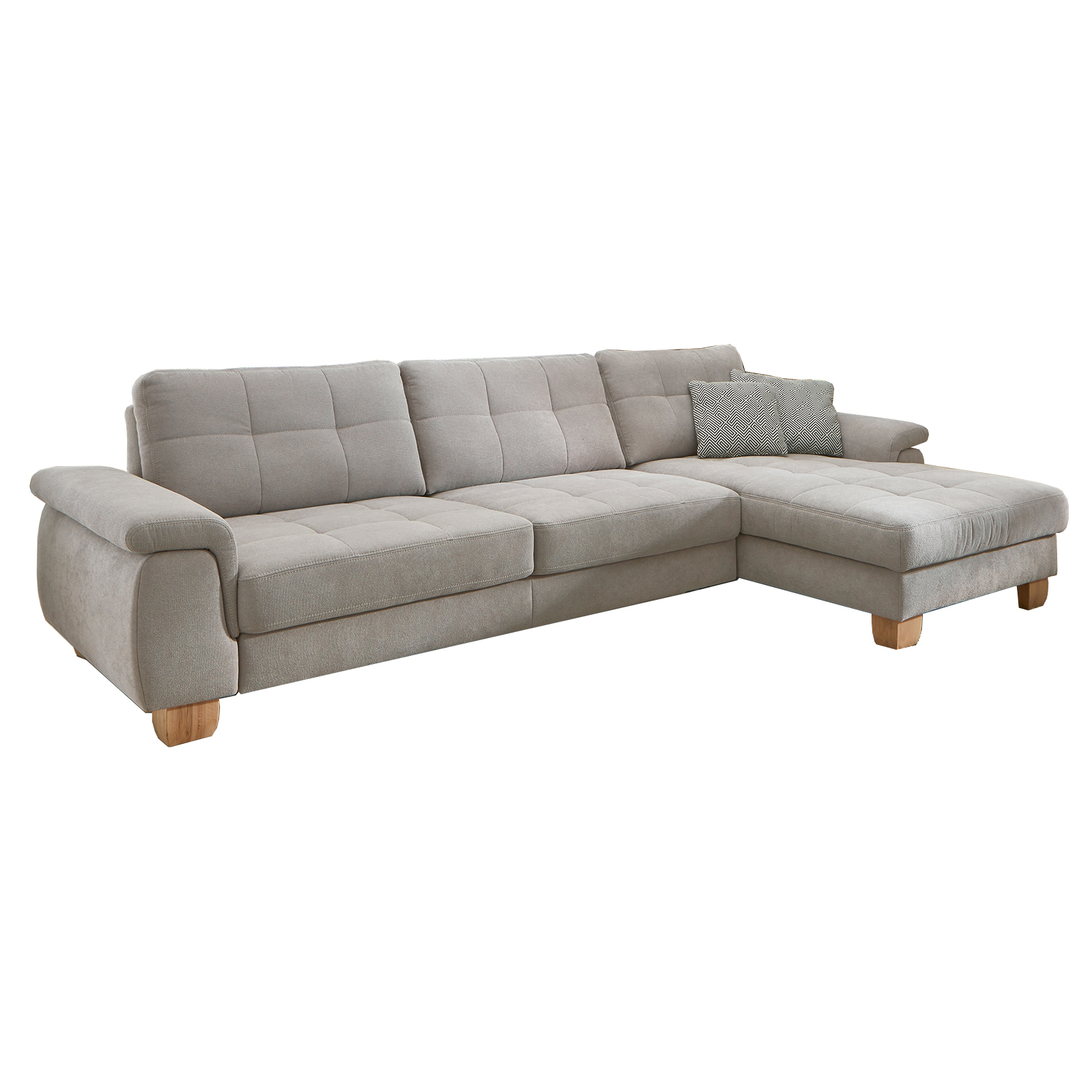 polsterpower Ecksofa - alu - mit Funktionen - Canape rechts