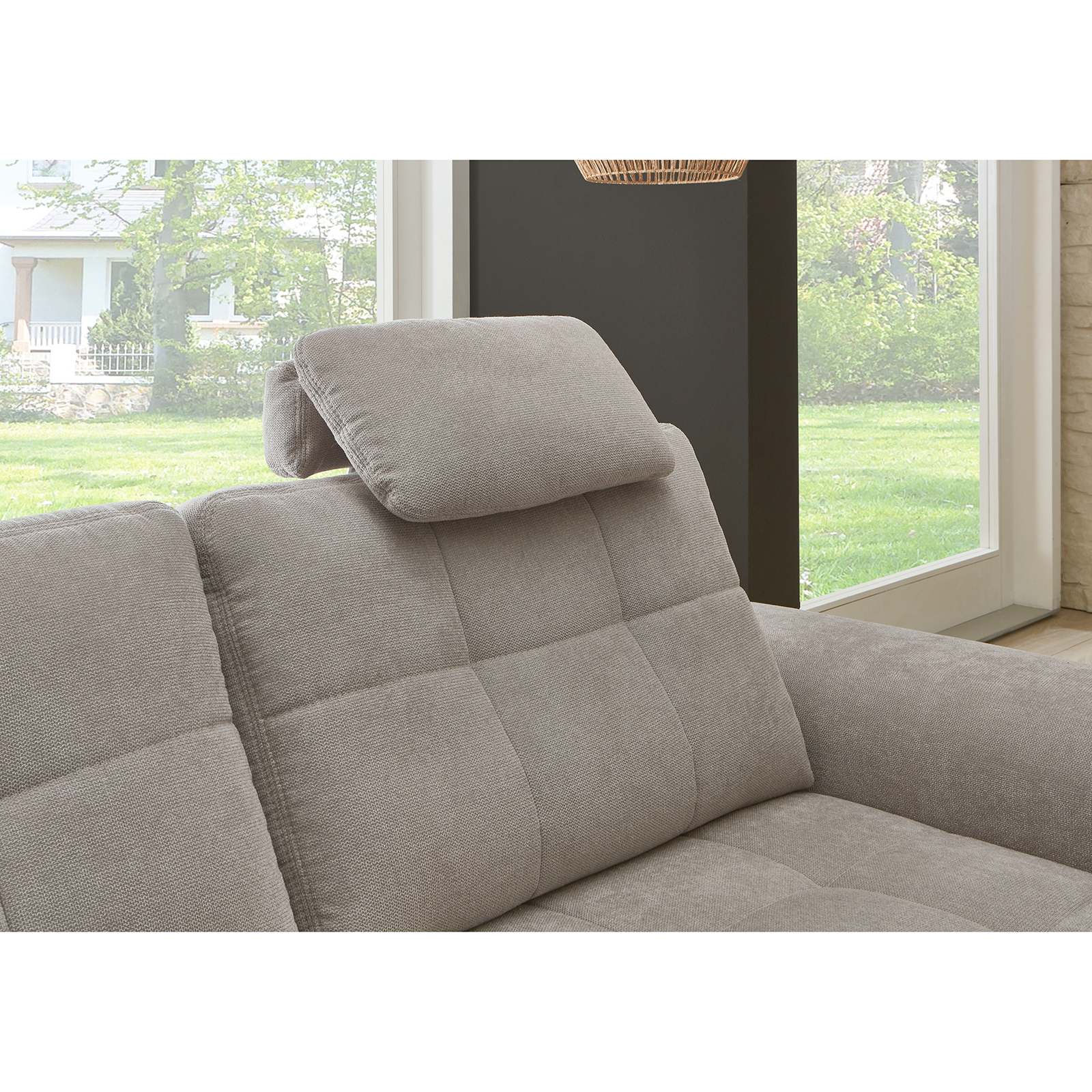polsterpower Ecksofa - alu - mit Funktionen - Canape rechts