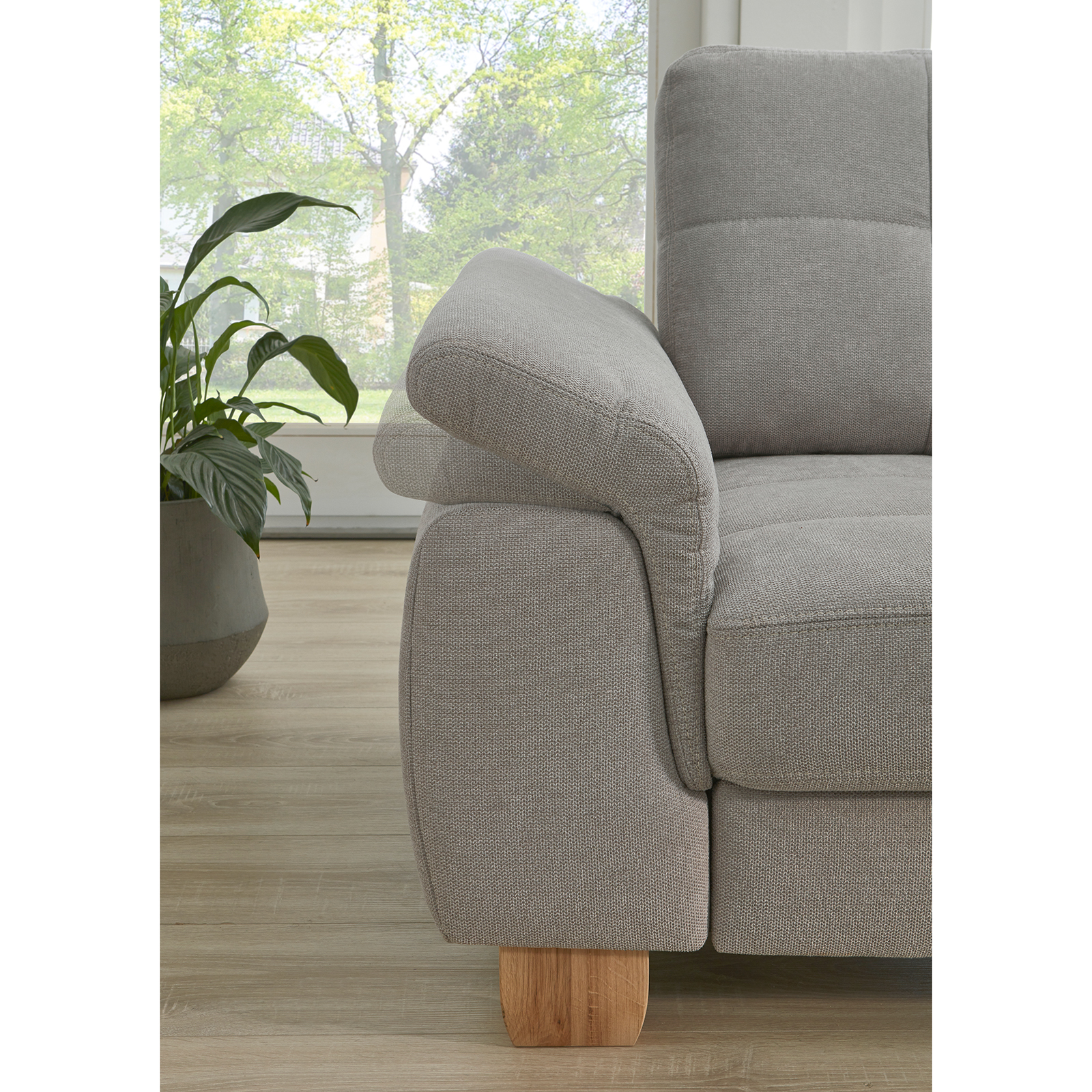 polsterpower Ecksofa - alu - mit Funktionen - Canape rechts