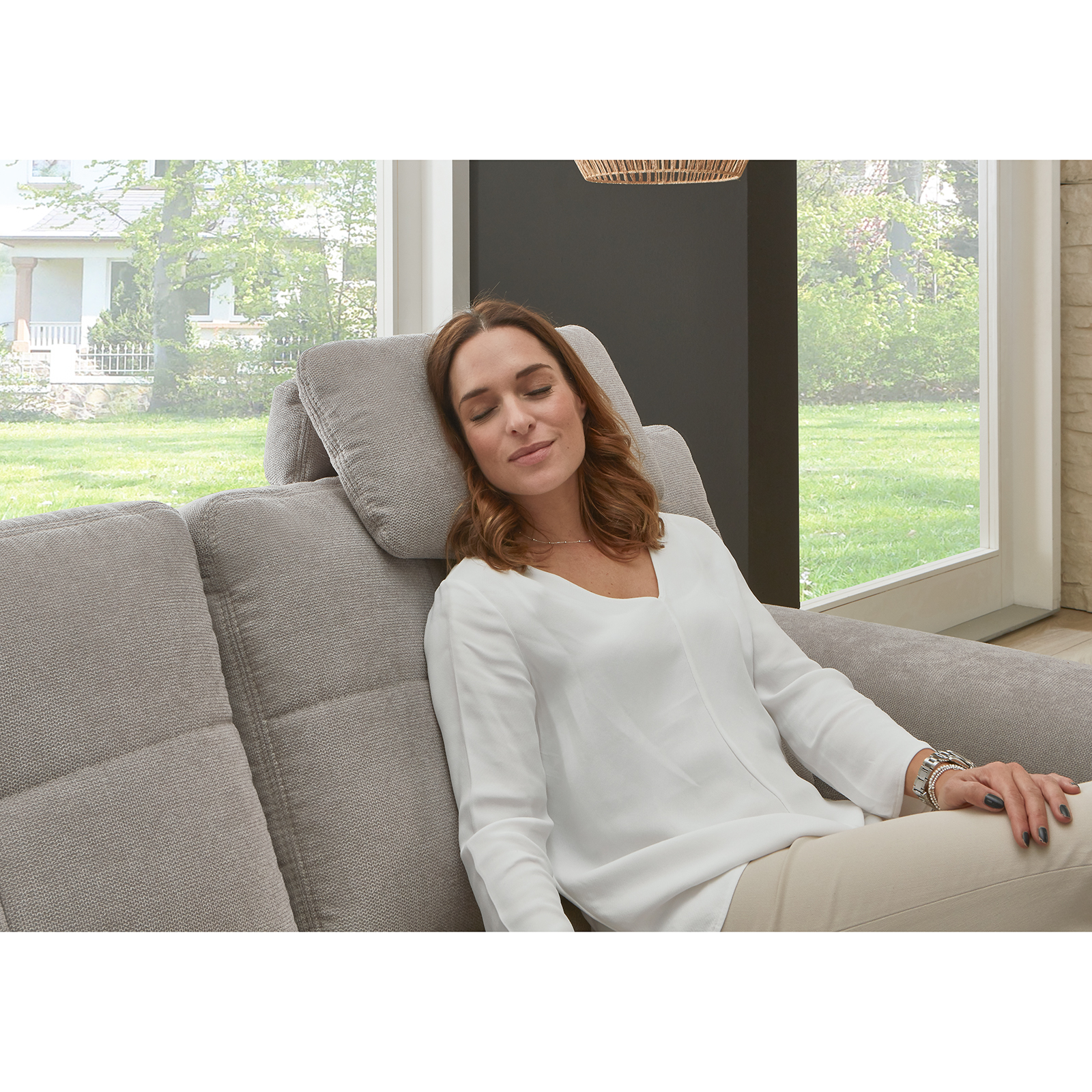 polsterpower Ecksofa - alu - mit Funktionen - Canape rechts