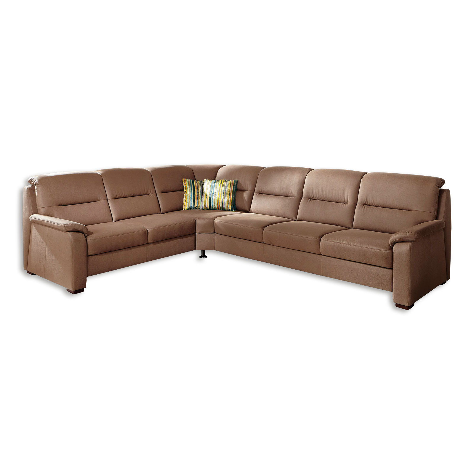 polsterpower Ecksofa - braun - Basismodell - 2-Sitzer links