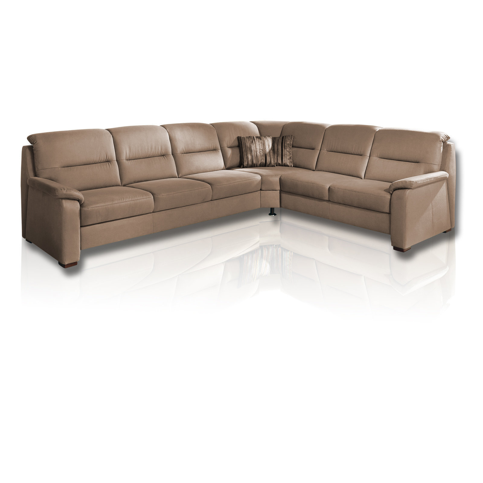 polsterpower Ecksofa - braun - Basismodell - 2-Sitzer rechts