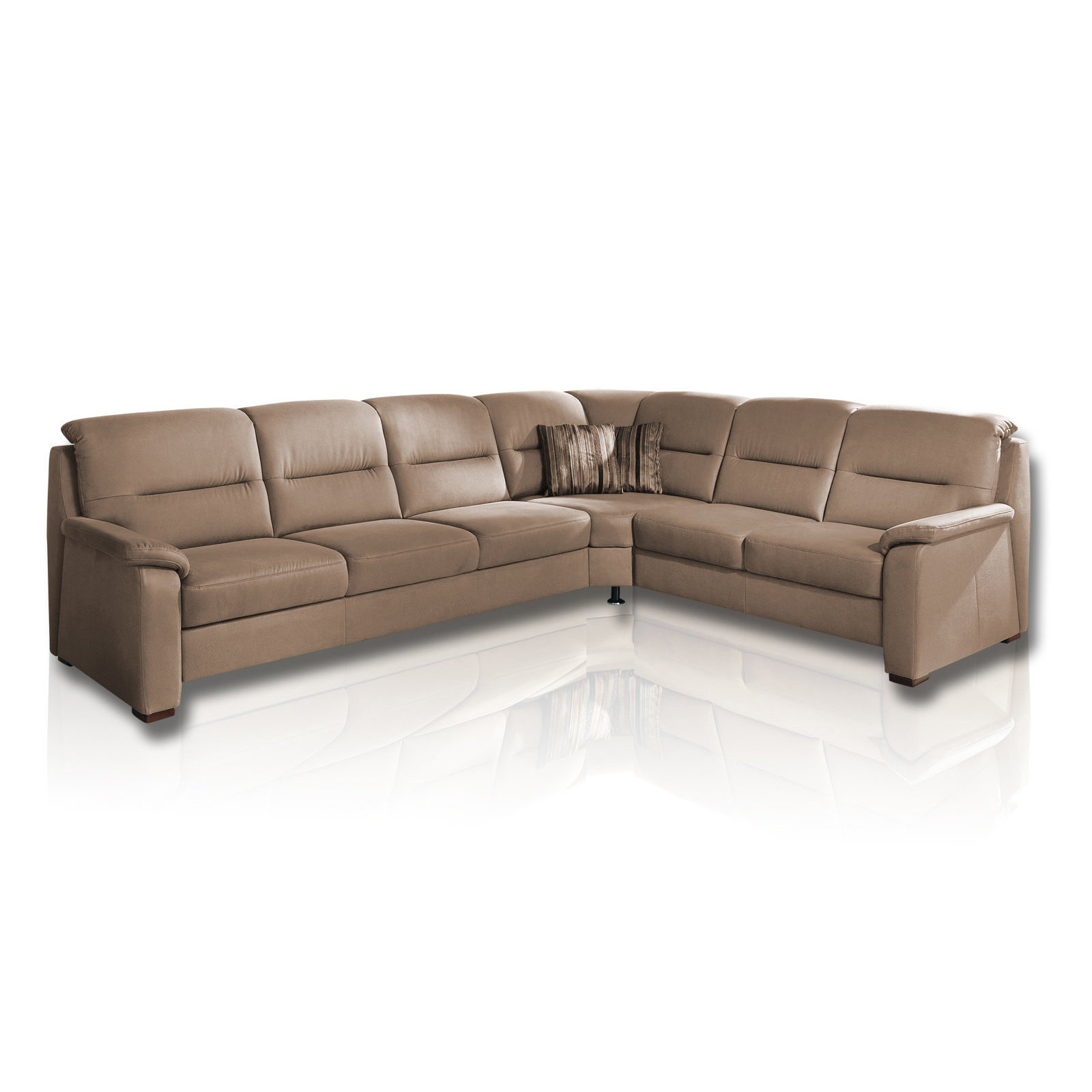 polsterpower Ecksofa - braun - Liegefunktion - 2-Sitzer rechts