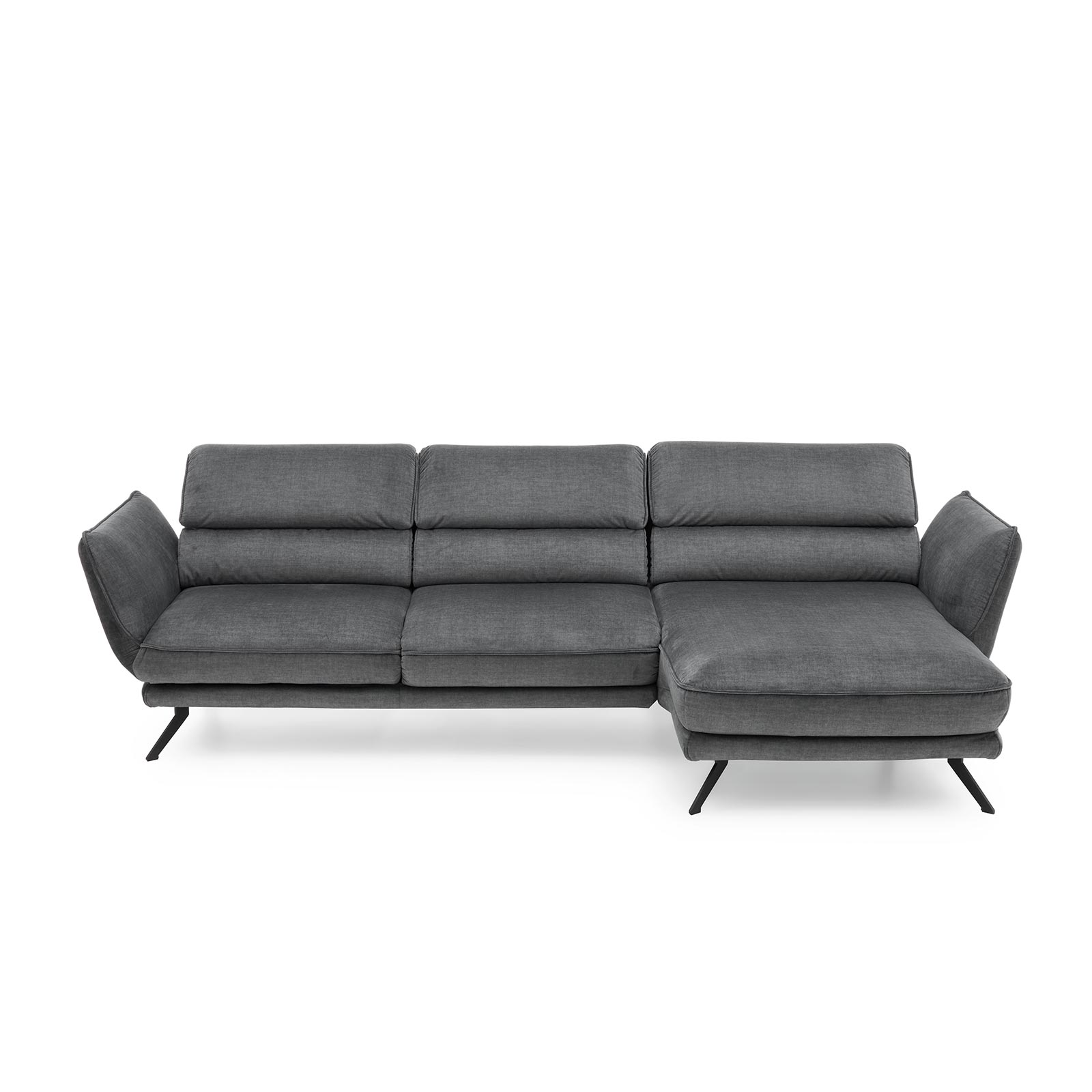 polsterpower Ecksofa - grau - Basismodell - Canapé rechts